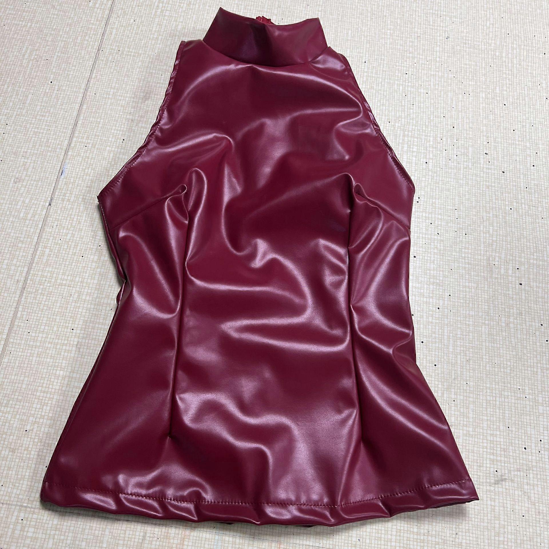 Women's Solid Colour Slimming Half High Neck Sleeveless Vest Top