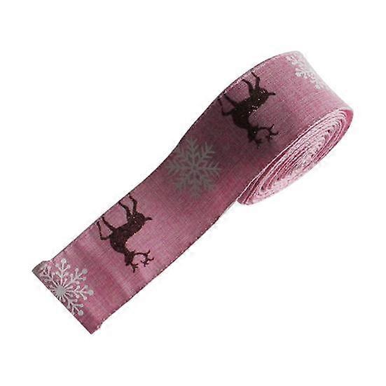 Elk Ribbon Beautiful Nice Looking Wired Edge Printed Ribbon Christmas Elk Pattern Ribbon Coloured Ribbon for Wedding