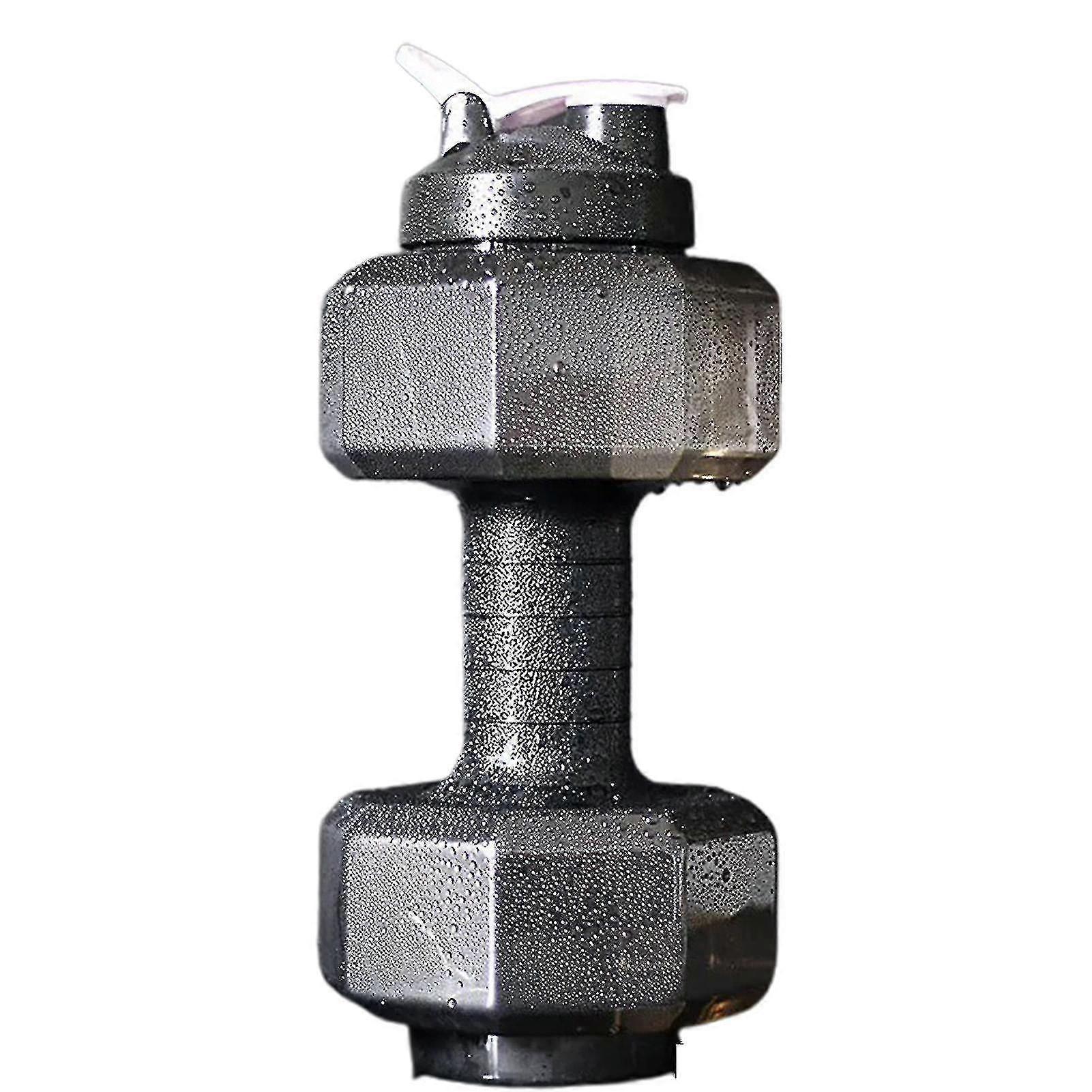 ダンベル型2.6L大容量スポーツウォーターボトル-ブラック