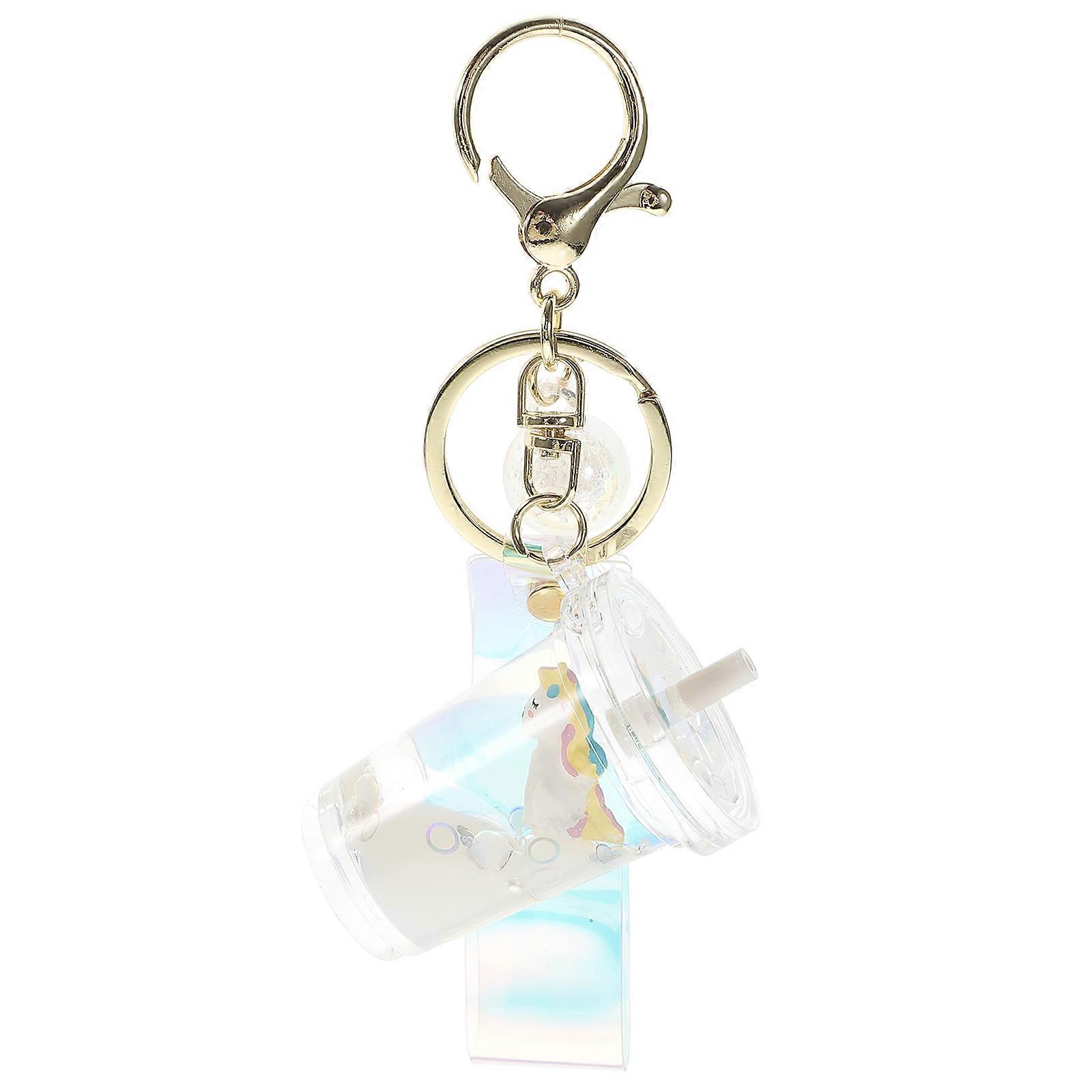 Lovely Liquid Quicksand Keychain Unique Acrylic Bag Pendant for All Ages, Chic Handbag Decoration for Friends