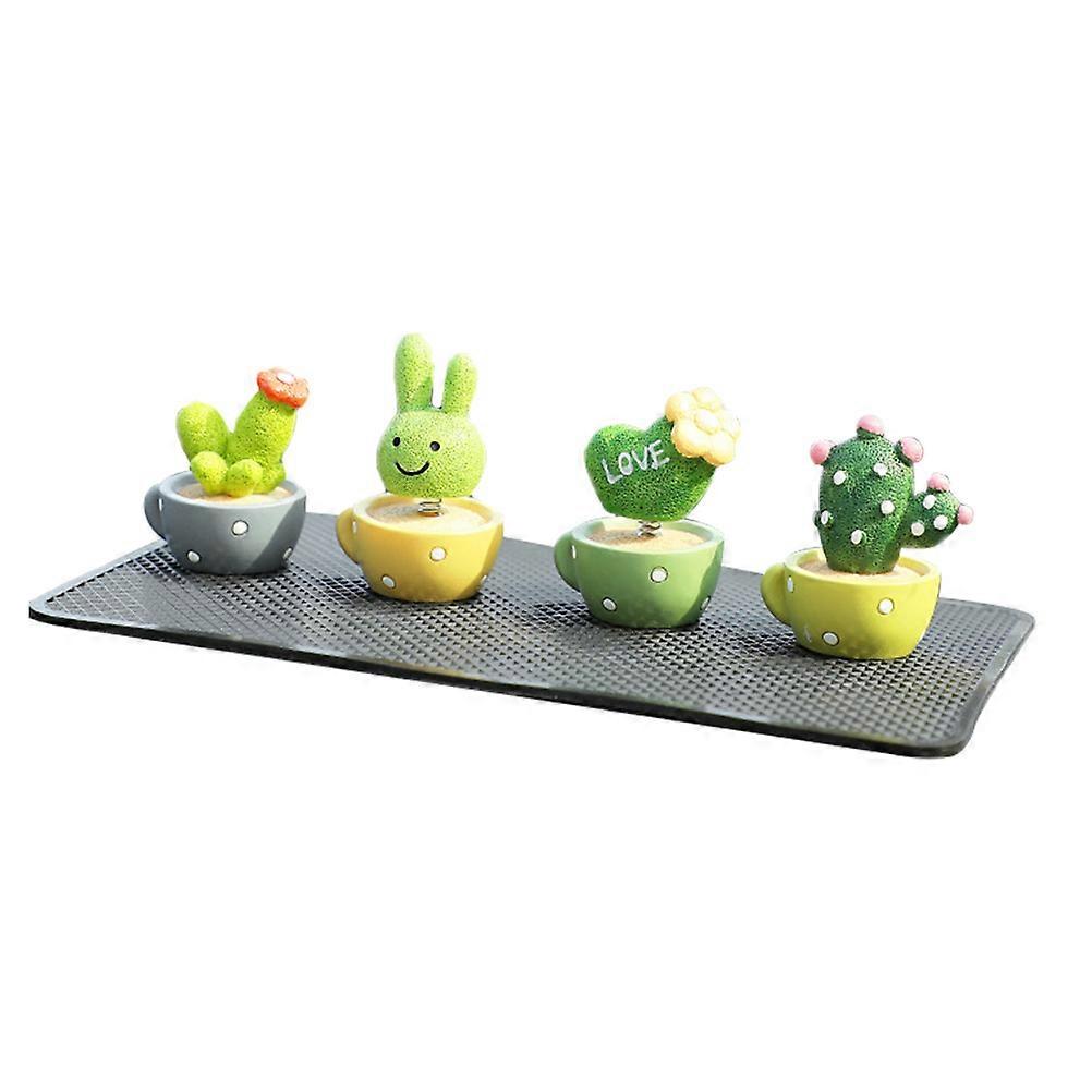 Cute Cactus Car Dashboard Ornament with Spring Movement – Unique Plant Decoration for Home, Office, or Auto Display – Eye Catching Vehicle Accessory