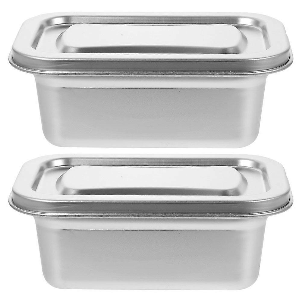 2pcs Ice Cream Stainless Steel Container for Freezer Storage Reliable Ice Cream Box Suitable for Homemade Ice Cream Airtight Seal for Freshness
