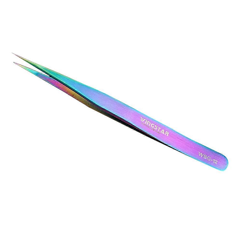 Eyelash Extension Tweezers Set Straight And Curved Tip False Lash Tweezers Eyelash Applicator- straight forceps