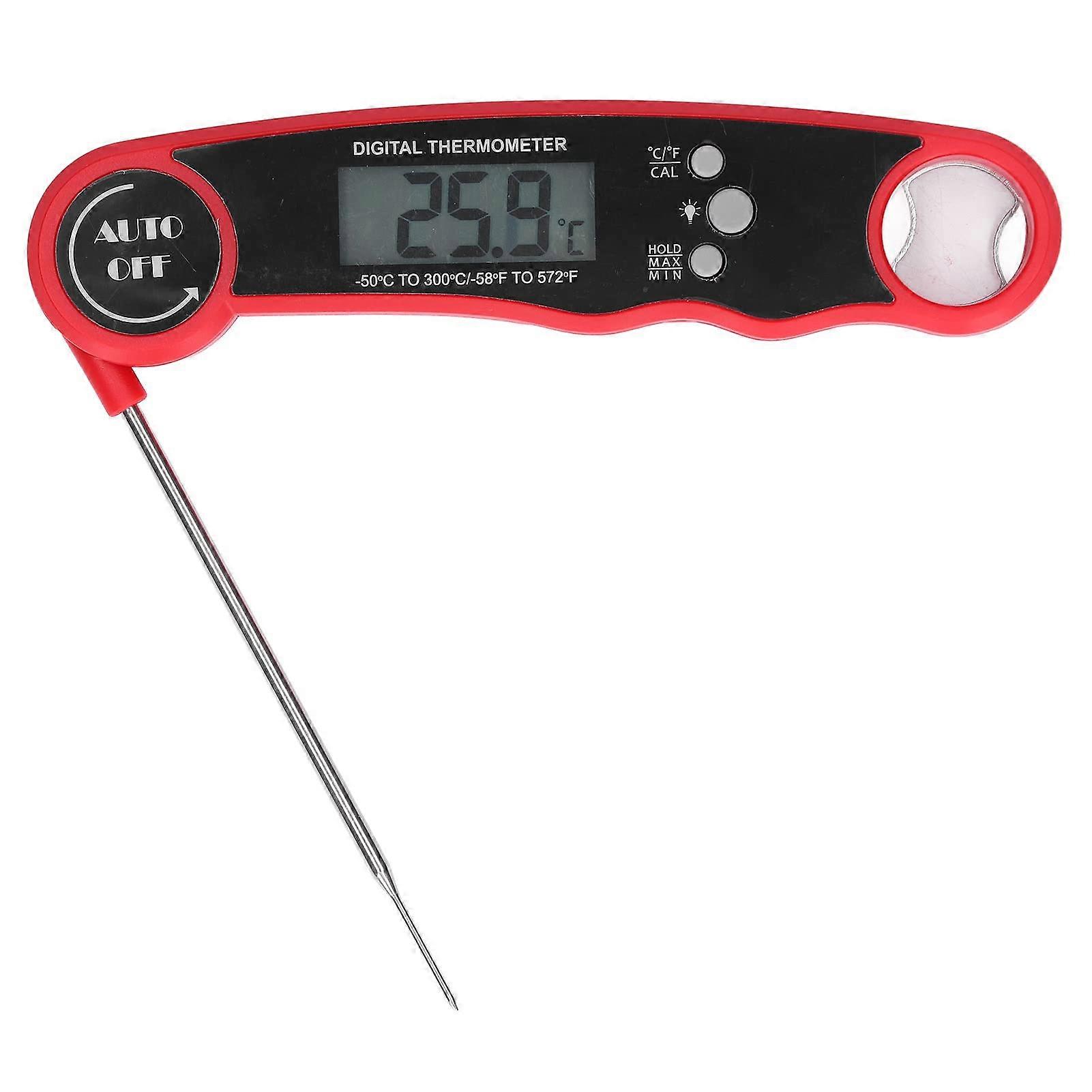 Digital Meat Thermometer with Foldable Probe, Waterproof 304 Stainless Steel, Fast Reading BBQ Food Thermometer with Backlight