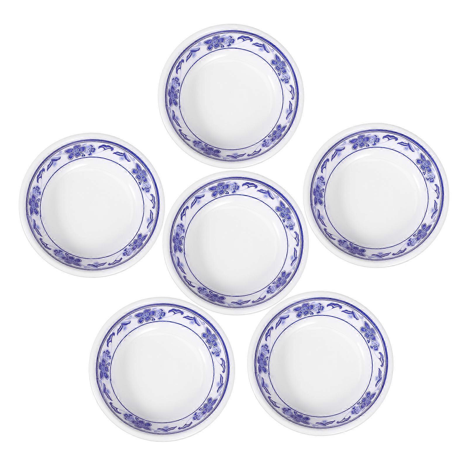 Serving Dishes Reusable for Catering Service Tableware Blue and White 7x7x2cm Anti-Extrusion 6Pcs