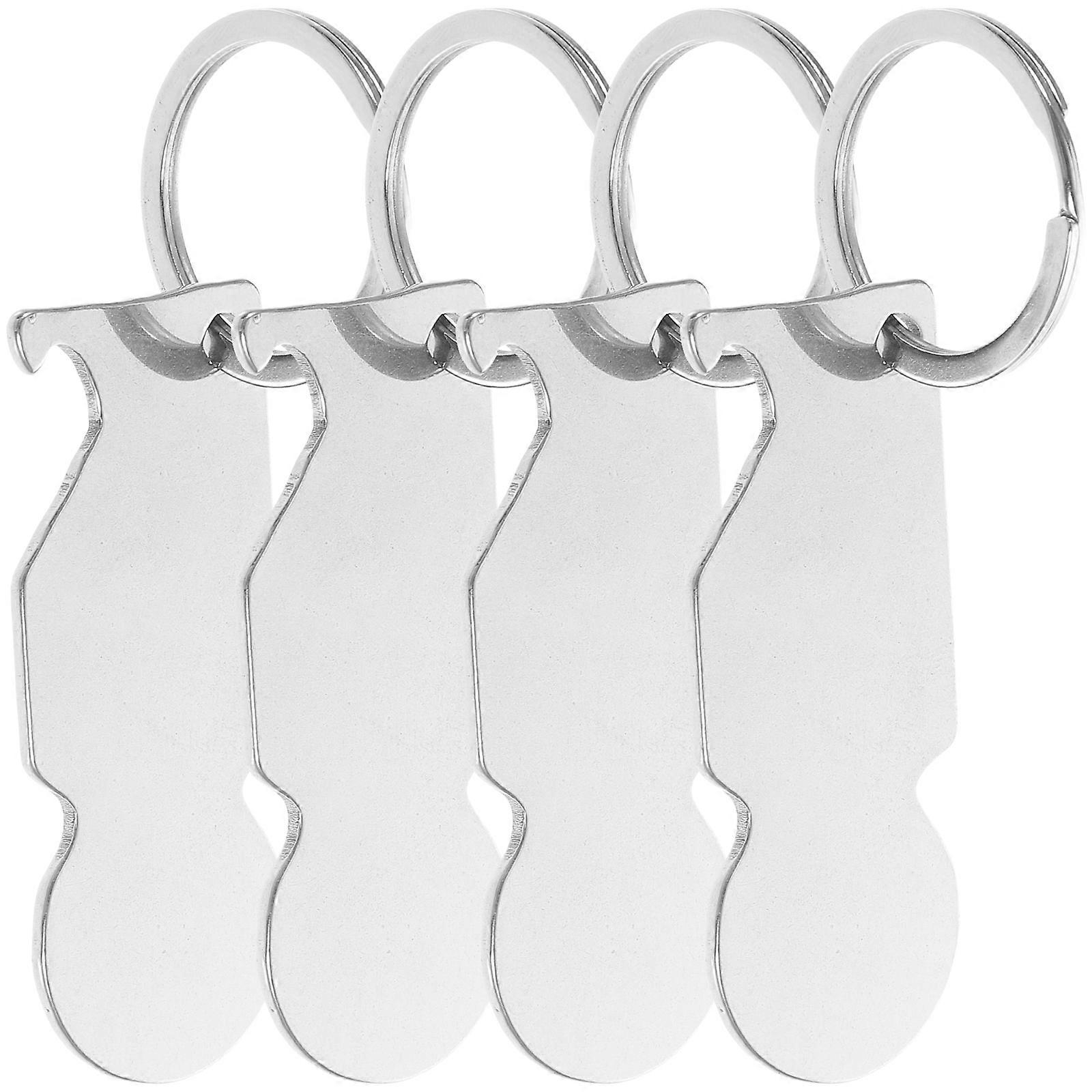 4pcs Portable Trolley Tokens Keychains Coin Holders for Grocery Shopping Carts – Compact & Elegant Design for Everyday Use
