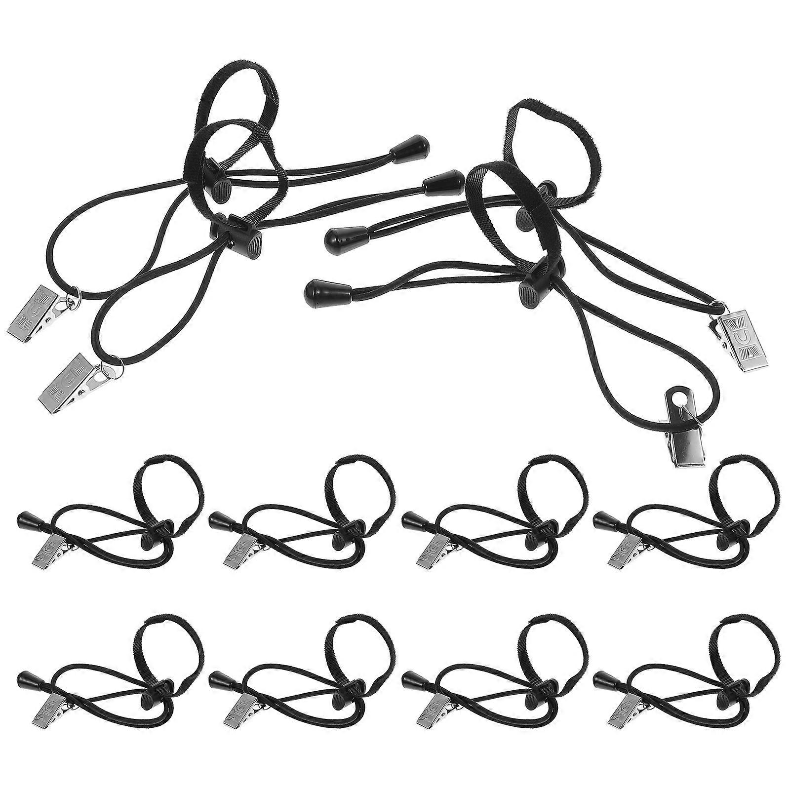 Photography Background Bracket Backdrop Support Clamps Reduce Creases 20x0.5cm Black Metal Elastic Thread 12Pcs