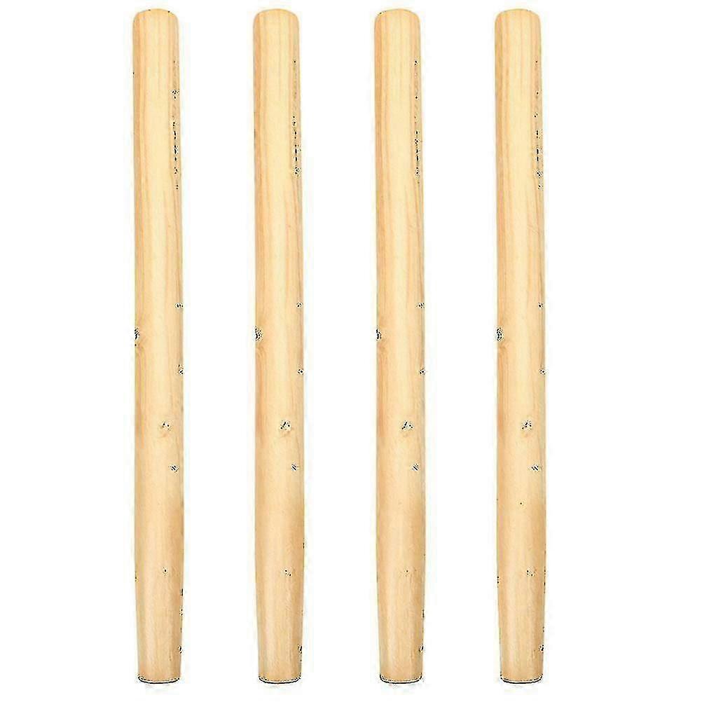 4 قطع مقابض استبدال الخشب الصلب لأدوات تنسيق الحدائق - مقابض أدوات خشبية متينة