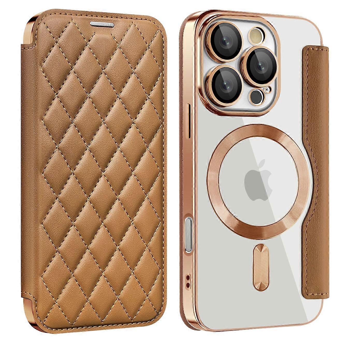Magnetic for iPhone 16 Pro Case with MagSafe,Military Grade Drop Protection-Brown
