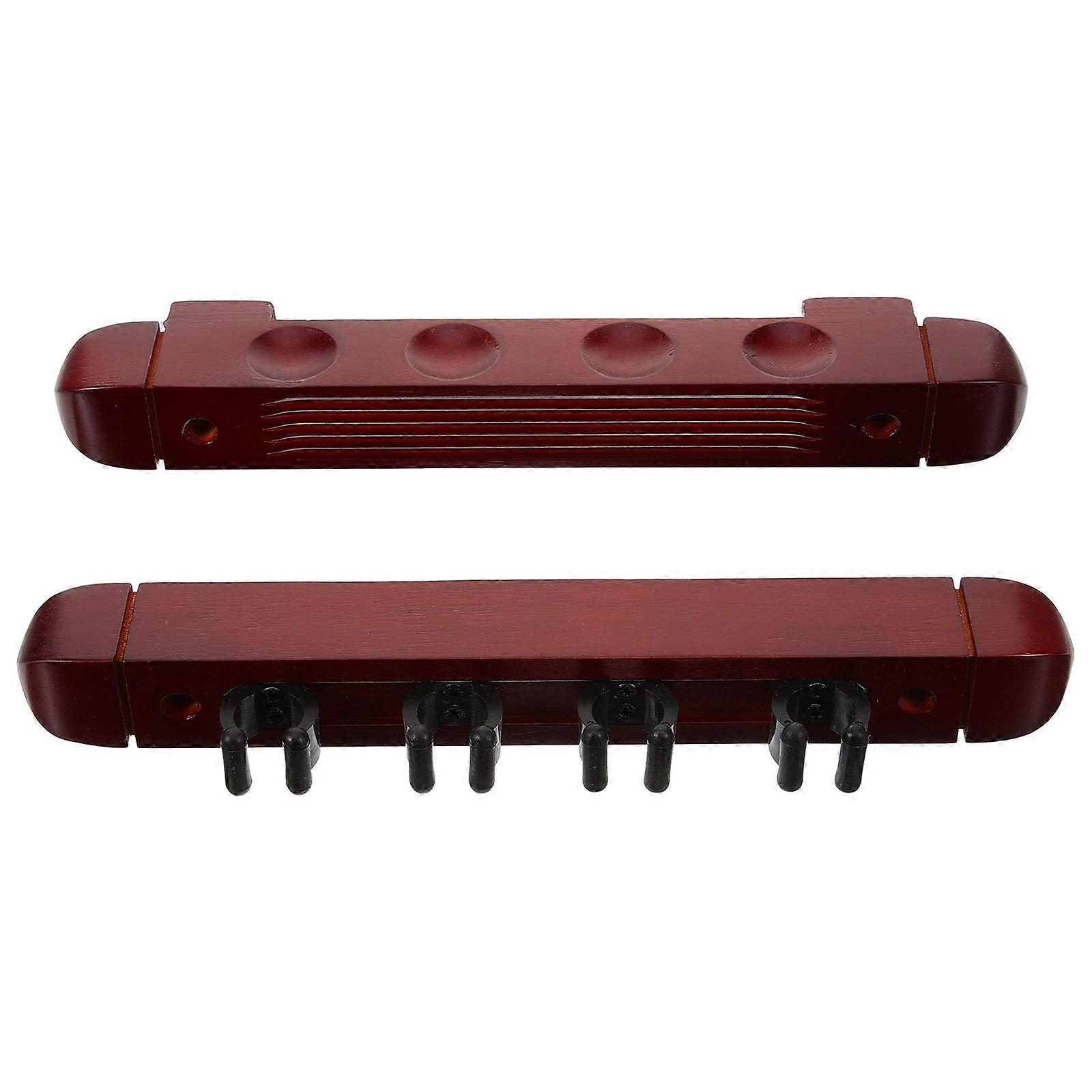 Display Cue Mount Pool Stick Rack Dark Red Billiard Club 1Set