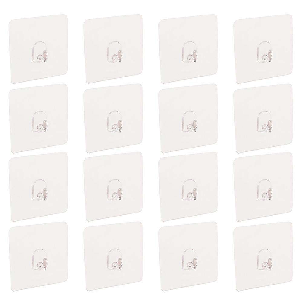 Transparent Self-Adhesive Wall Hooks No Trace Washable for Office 12Pcs