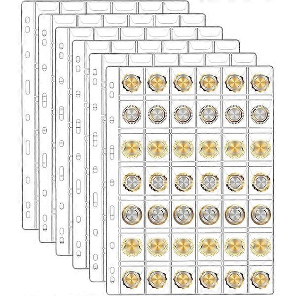 REMAKE Coin Pockets, Plastic Coin Album Pockets with 9 Standard Holes 42 Compartments for Coin Collection