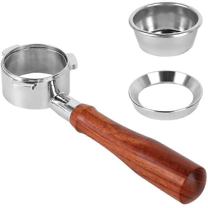 54mm Bottomless Portafilter for Barista Machines with Filter Basket and Dosing Ring. Espresso tool.