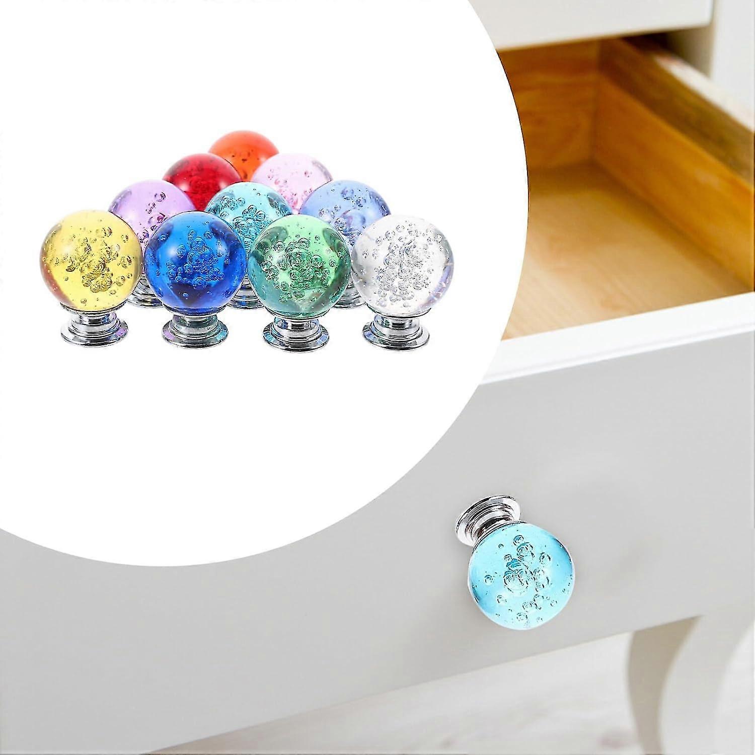 Dresser Knobs - 10pcs Crystal Drawer Knobs, Glass Pull Handles