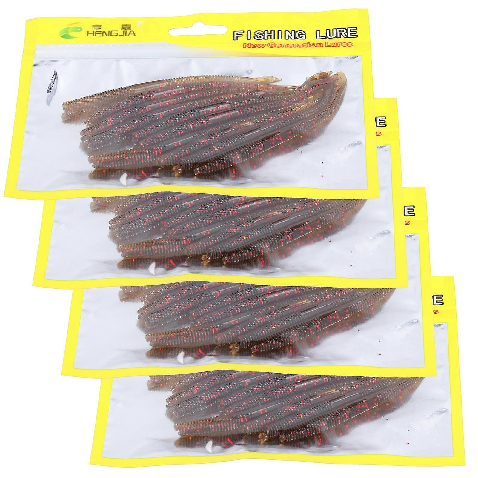 4Set Artificial Simulation Soft Silicone Earthworm Shape Lure Bait Fishing Accessory1#
