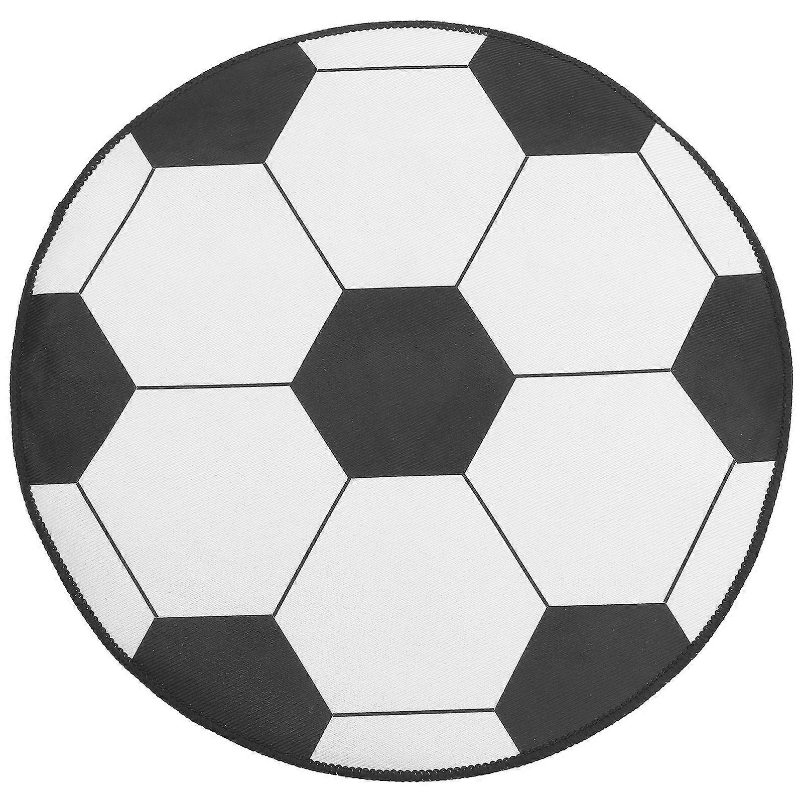 Rund Fodbold Tæppe Dekorativ Gulvmåtte Skridsikker Gulv Tæppe Soveværelse Fodbold Mønster Tæppe