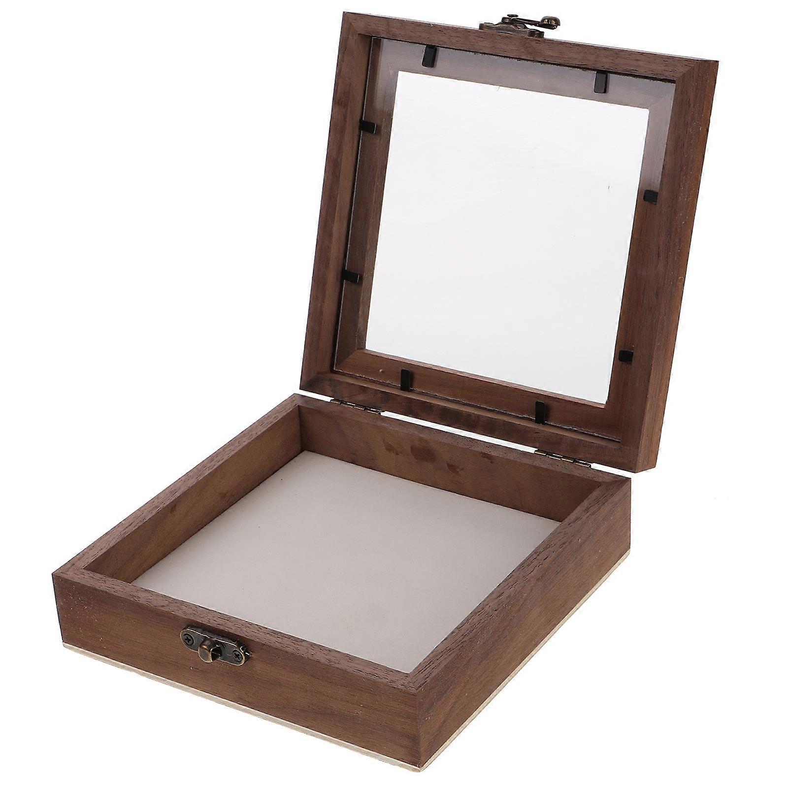 Display Cases Display Dust Protection Rectangular Vintage Design Desk Display 15.00X15.00X5.00CM Wood Acrylic 1Pack