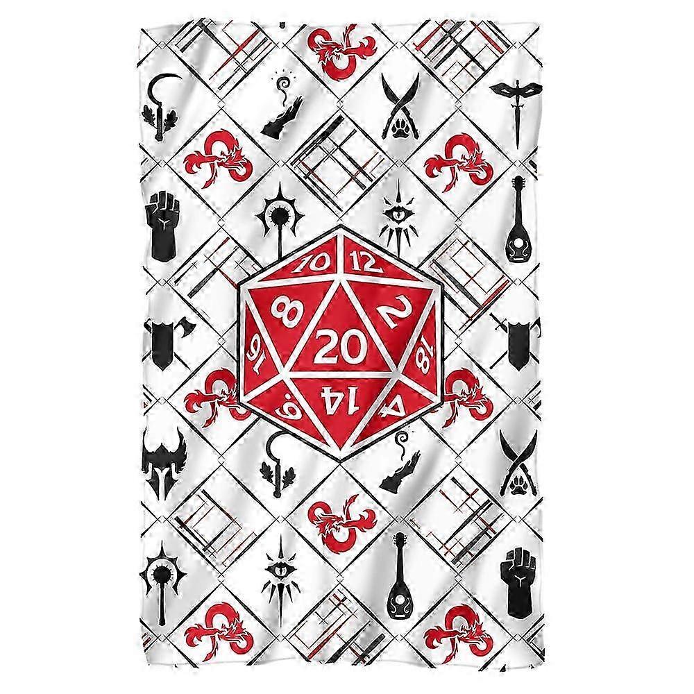 Dungeons and Dragons D20 Design Fleece Throw Blanket