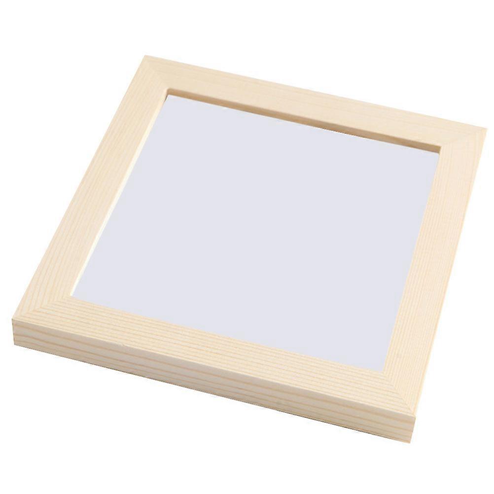 Simple Square Photo Frame in Beige Color for Decor with Synthetic Material 7 inch