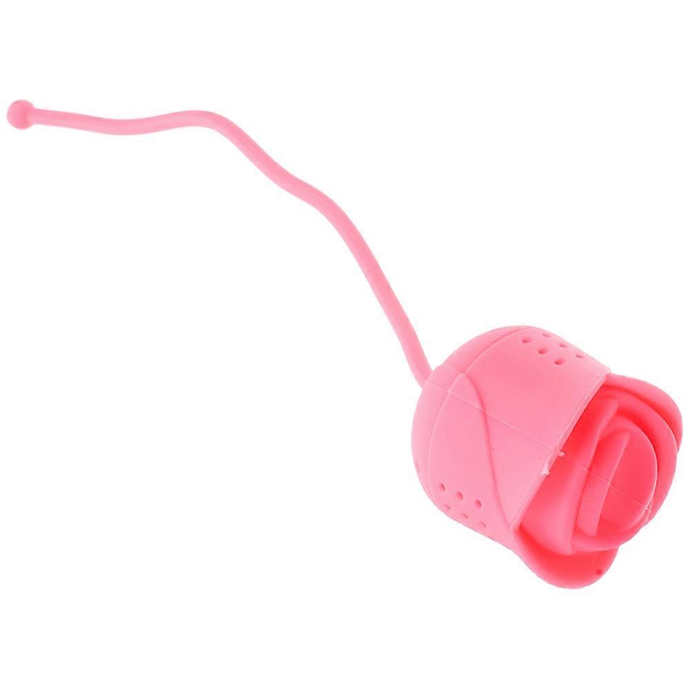Silicone Tea Filter Rose Flower Shape Pink For Home Use 16.30X4.00X4.00CM Separating Solid From Liquid 1Pcs
