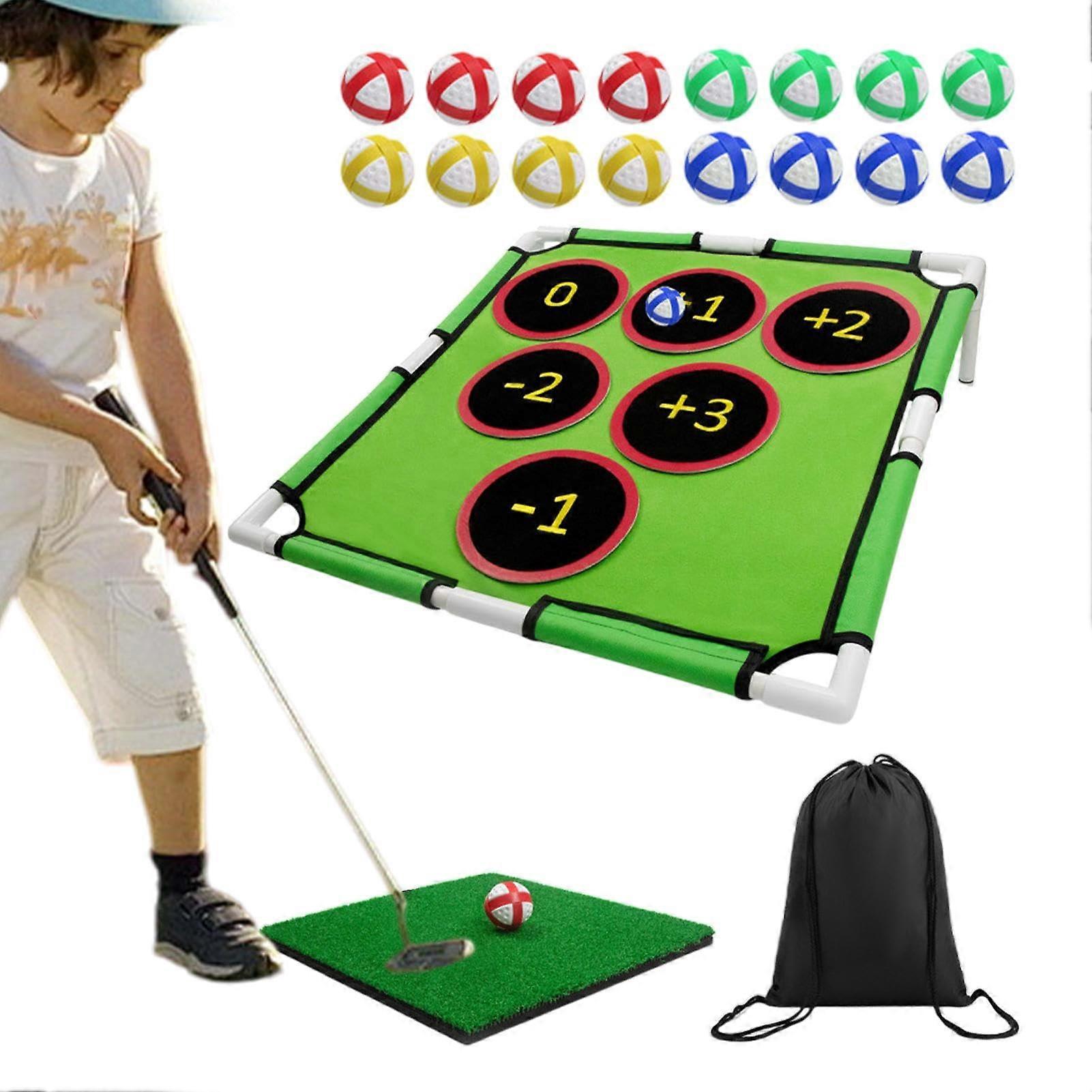 Golf Chipping Net with Carry Bag - Portable Lawn Golf Mat and Practice Nets for Backyard Indoor Training - Chip Target Feedback Tool