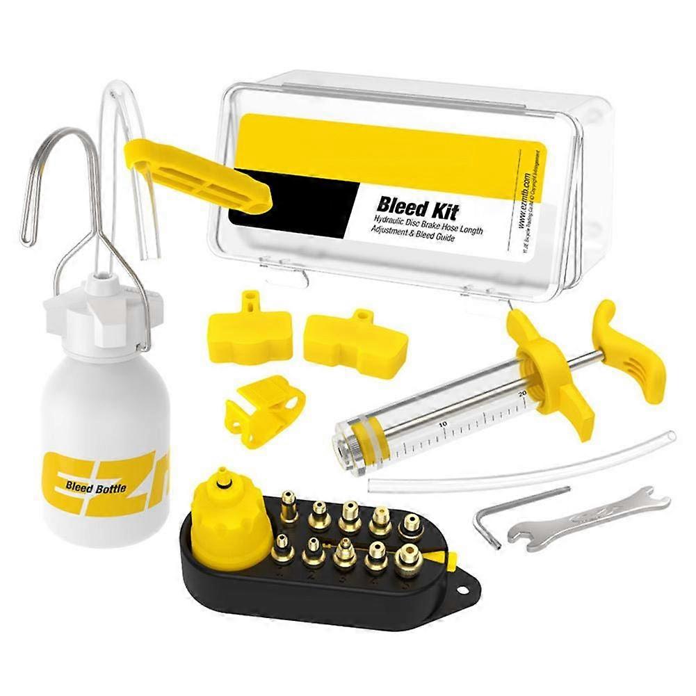 Brake Bleeding Kit for Bicycle Hydraulic Systems, Compatible with Avid, Formula, Hayes, Fox, DTSWISS, Rockshox, Metal Fitting STD Version