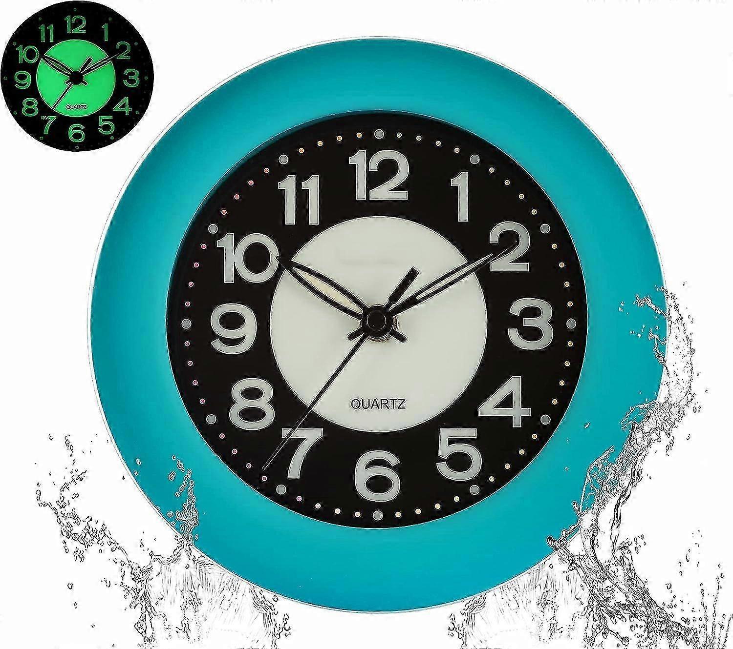 Shower Clock Luminous Bathroom Wall Clock - Waterproof and Silent
