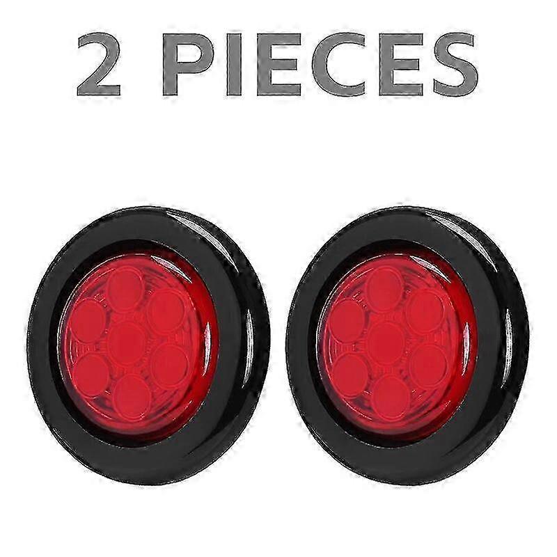 2inch Round LED Side Marker Lights for Trucks and Trailers, 12V Clearance Lights in Yellow, Red, and White