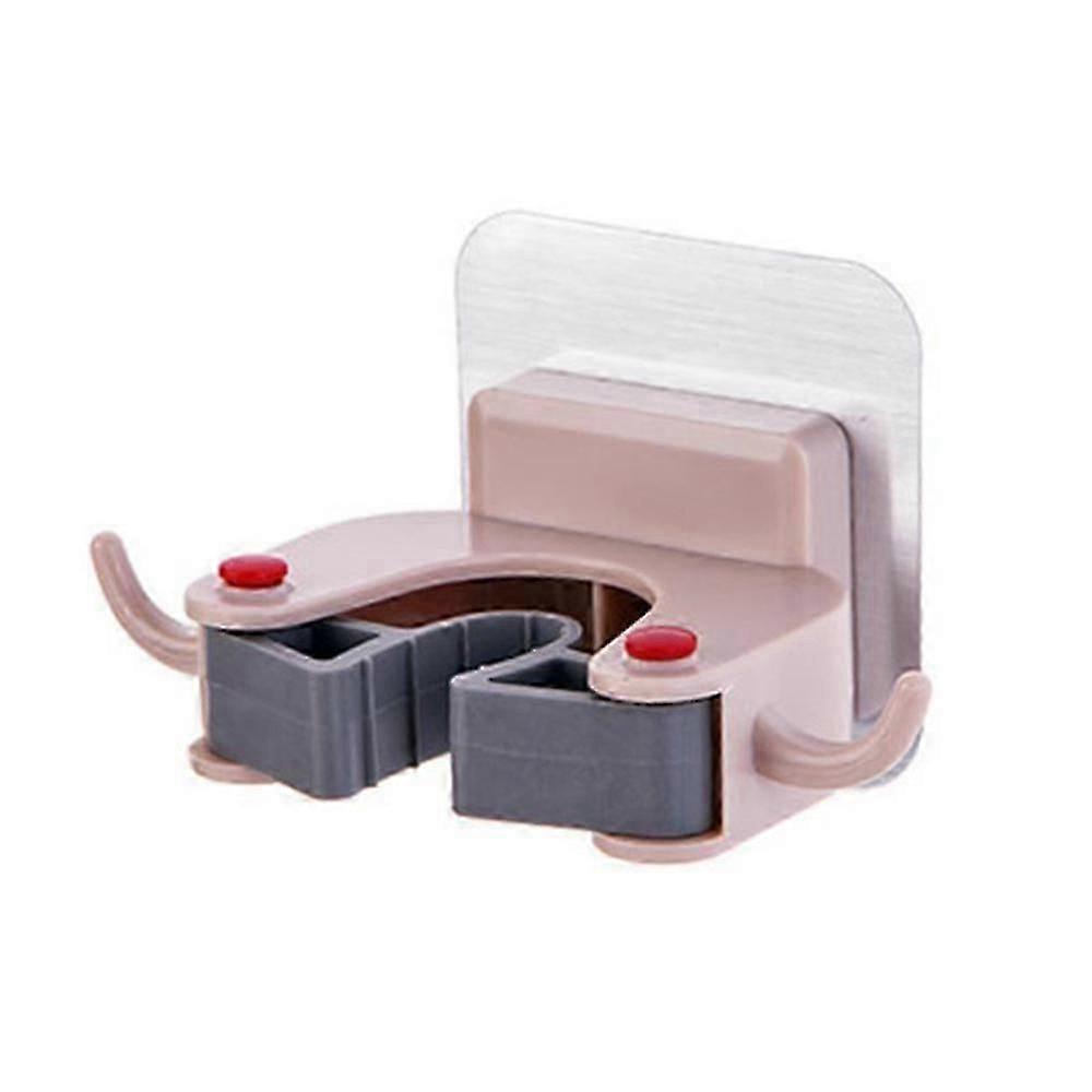 ABS+ TPR Mop Rack, Wall-mounted Multi-functional Super Adhesive Hole-free Mop Rack