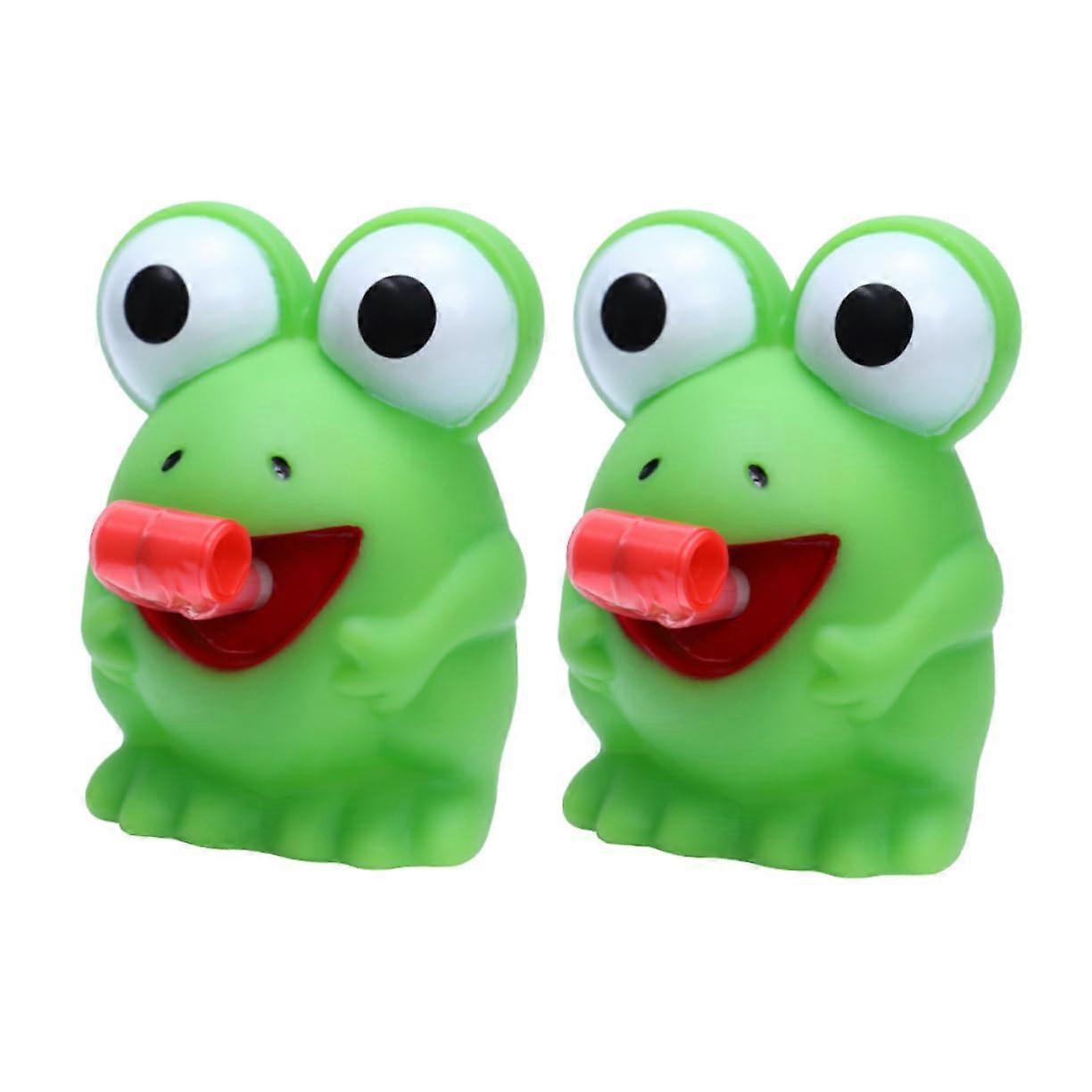 Cartoon Squeeze Frog Toy Set - 2 Pieces of Fun Pull-Out Squeeze Toys for Parties and Creative Play