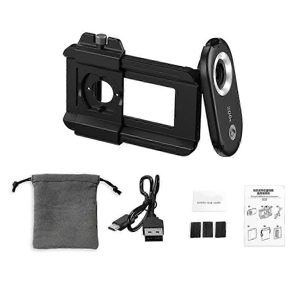 Mobile Phone Microscope Lens with CPL LED 3 in 1 Macro Magnifier Kits Biological Microscope for Phone Lens 200X hwy