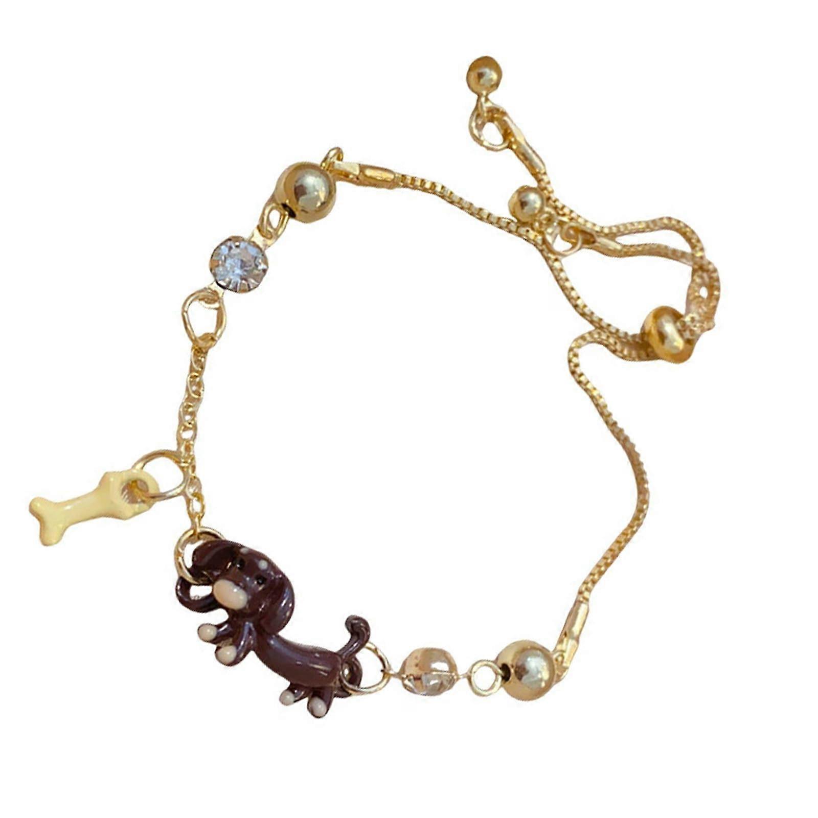 Handmade wrist bracelet with dachshund motif, alloy, for animal lovers and fashion enthusiasts. Ref: 7856