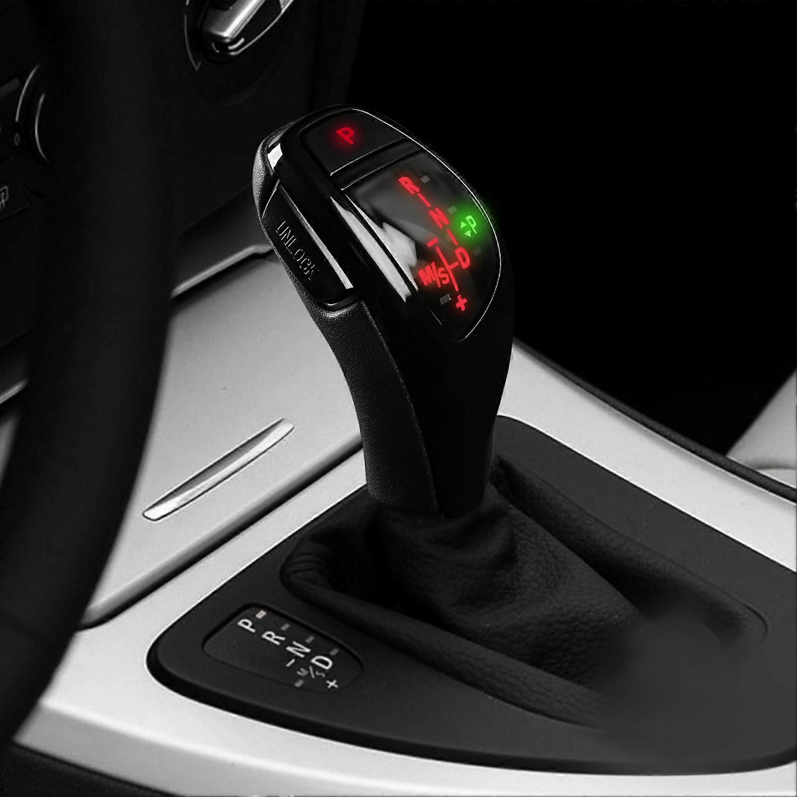 Automatic Gear Shift Knob Red Start Button LED Electronic Car Lever Handle Shifter Head Fit For 5 Series E60 E61 Glossy Black