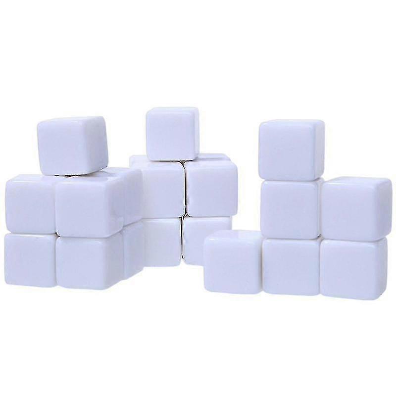 50Pcs 16mm/18mm Blank Dice White Cubes Set for Classroom Board Games Smoothed Surface Six-Sided