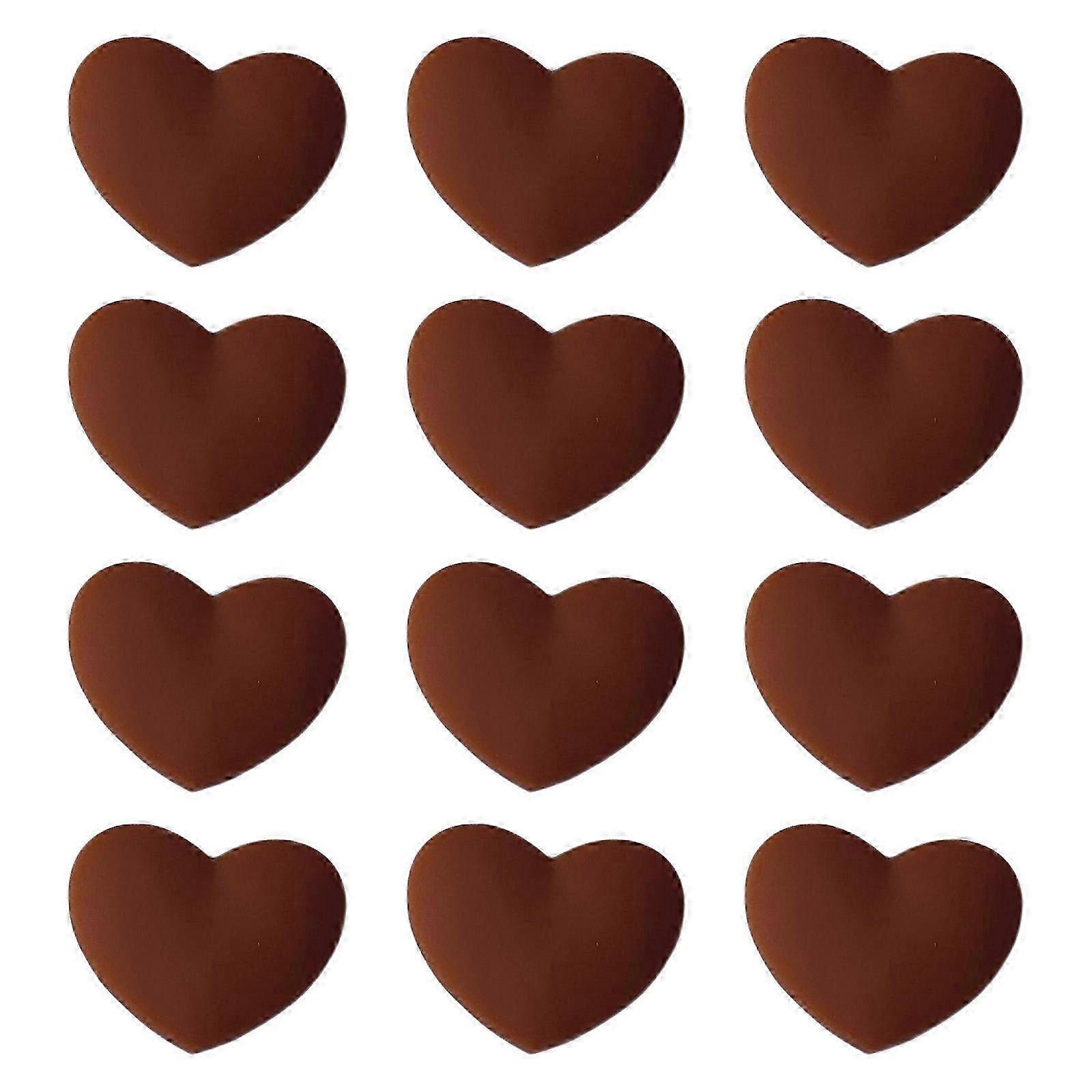 12pcs Heart Shape Tennis Racquet Vibration Dampeners, String Dampener Absorber for Tennis Racket, Brown Shock Absorber for Better Play