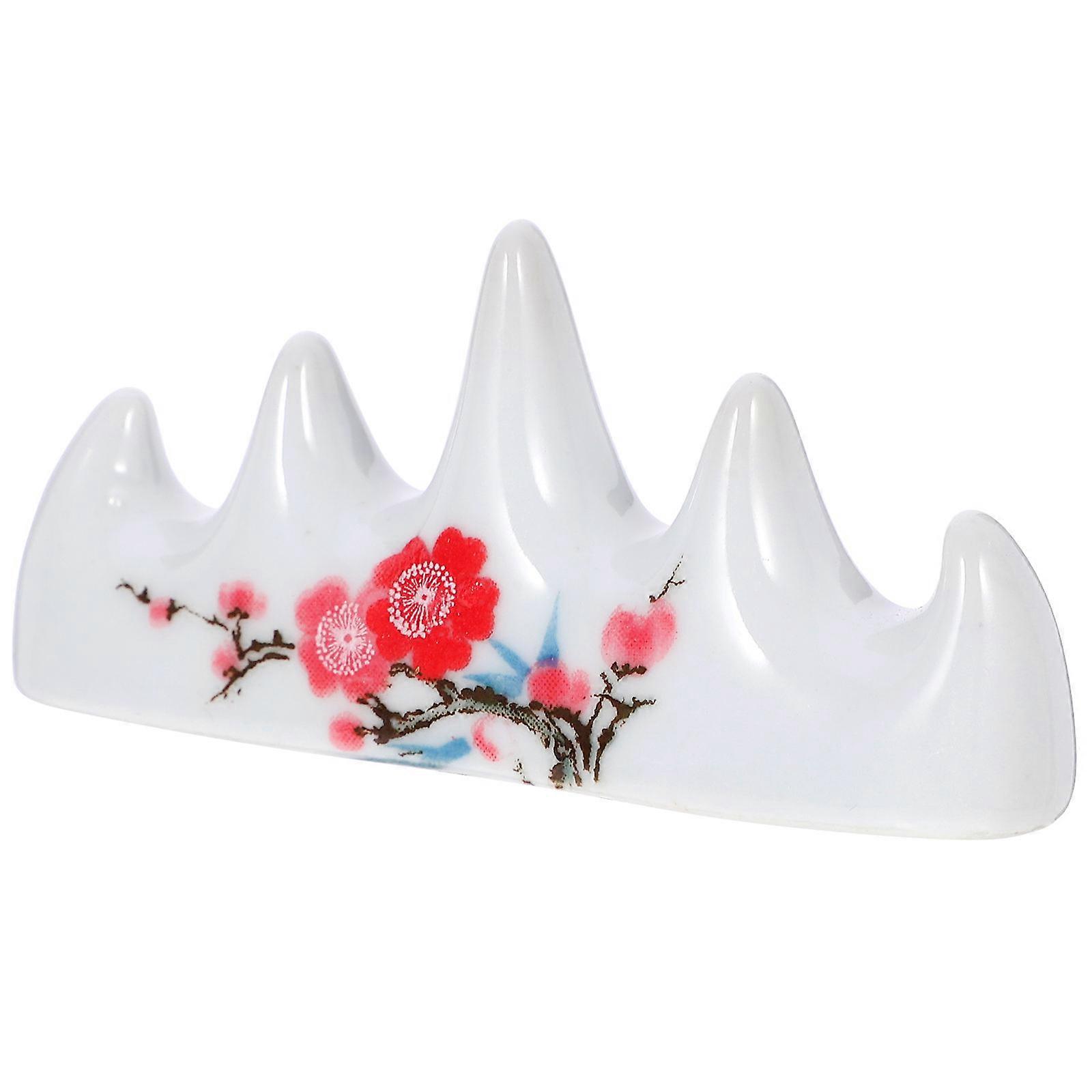 Ceramic Calligraphy Brush Holder, Decorative Pen Rack for Home Office, Chinese Style, Multi Functional Brush Support with Stable Base for Desktop