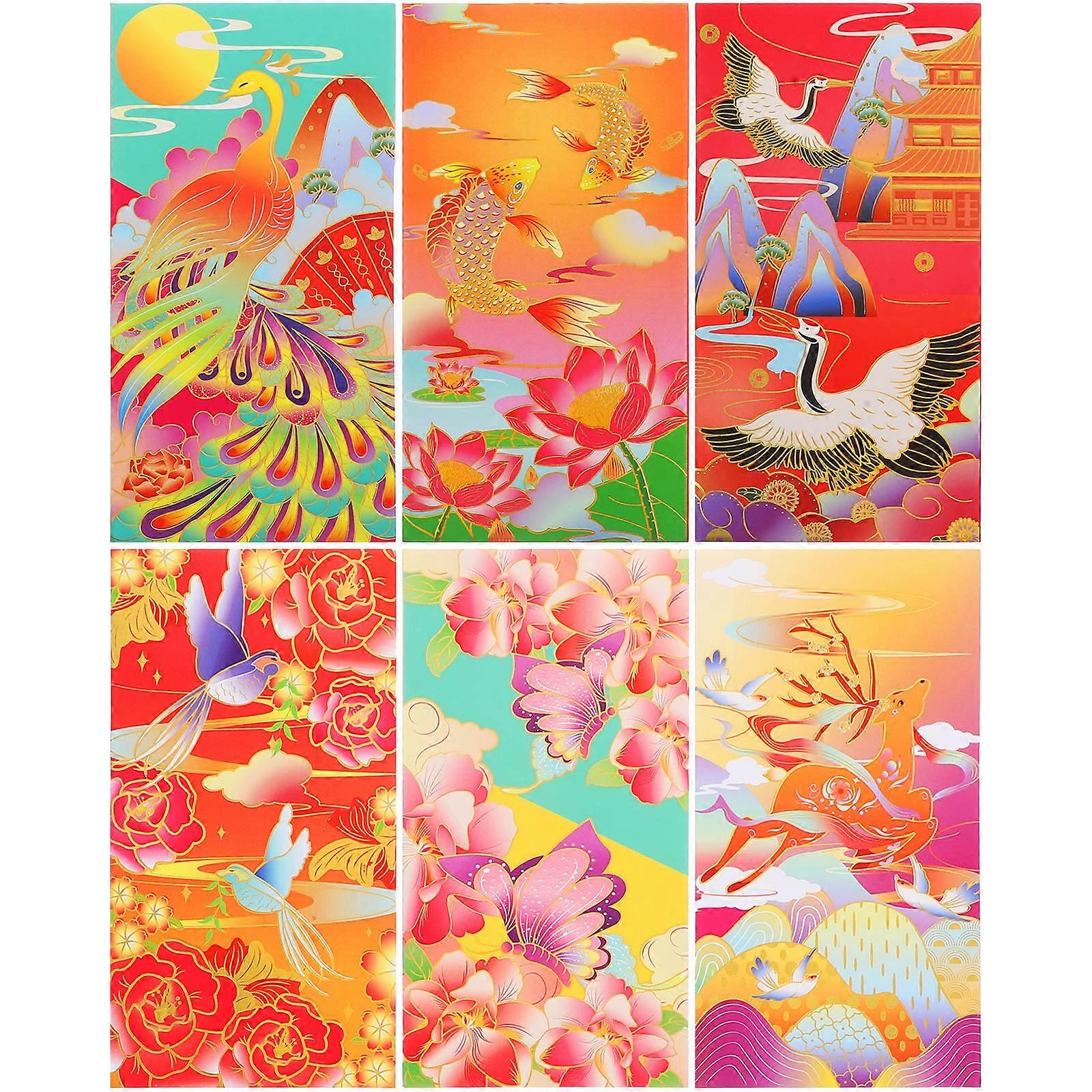 New Year's Red Envelope Red Envelopes For present Giving 6Pcs