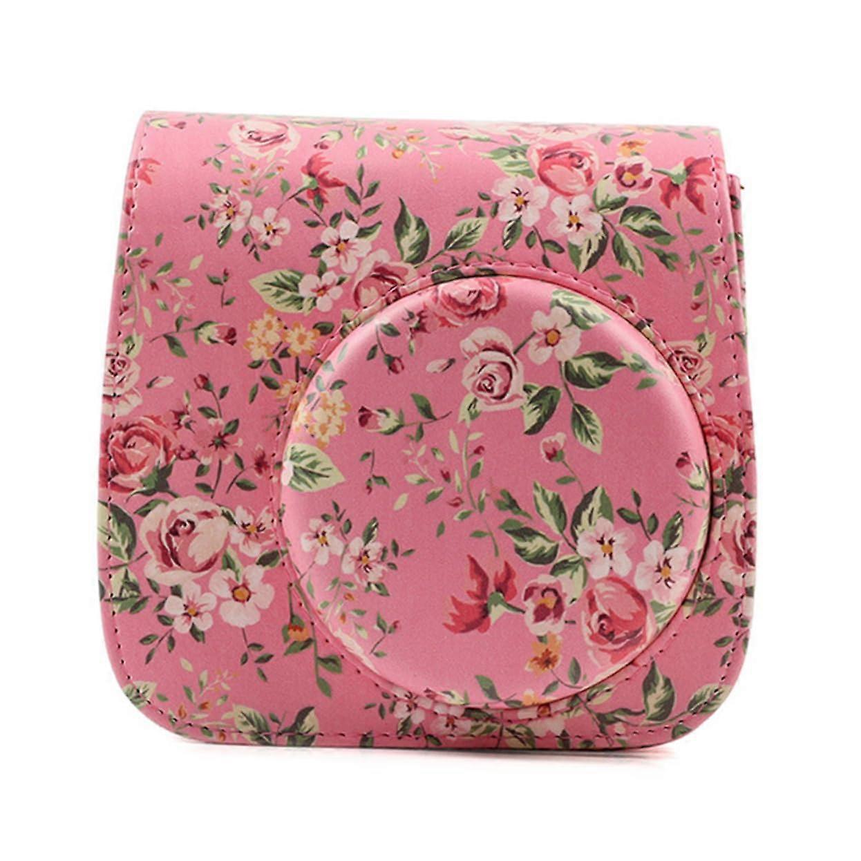 Protection for Instant Camera Sofotrbildkamera Camera Bag Decoring Shoulder Strap Case Pink