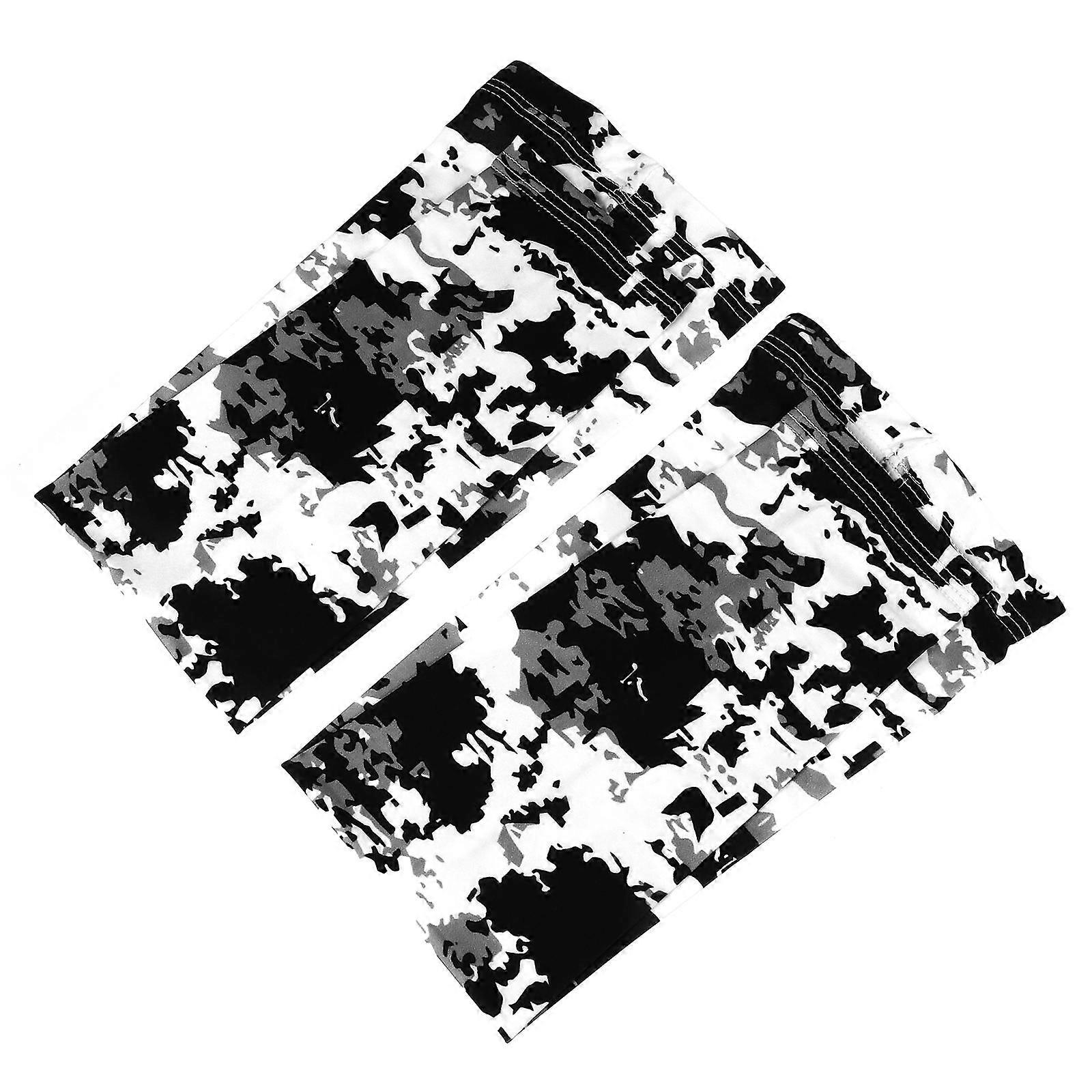 Camouflage UV Resistant Cooling Arm Sleeves for Outdoor Activities – Hiking, Running, Travel – 1 Pair – Black/White – XL Size