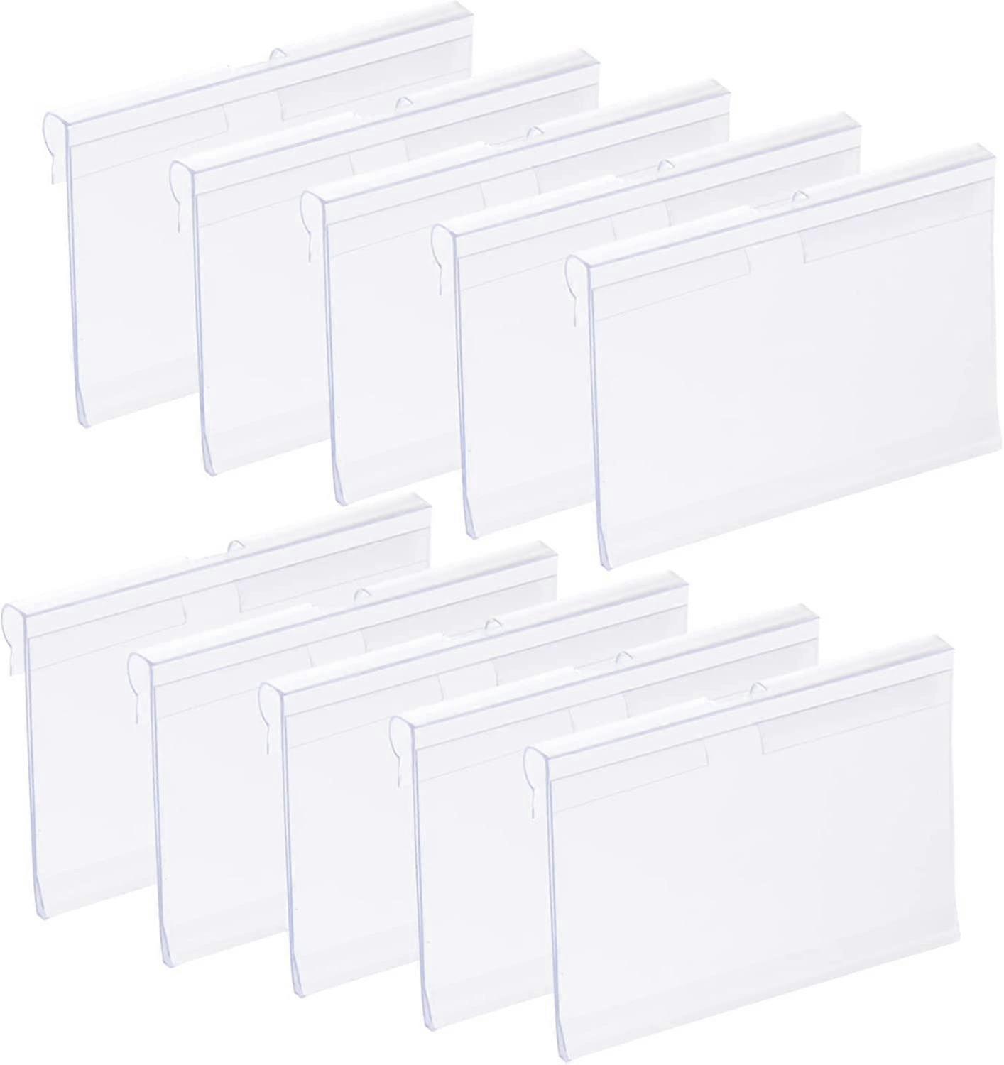 100Pcs Clear Plastic Label Holders, Shelf Price Tag Holder