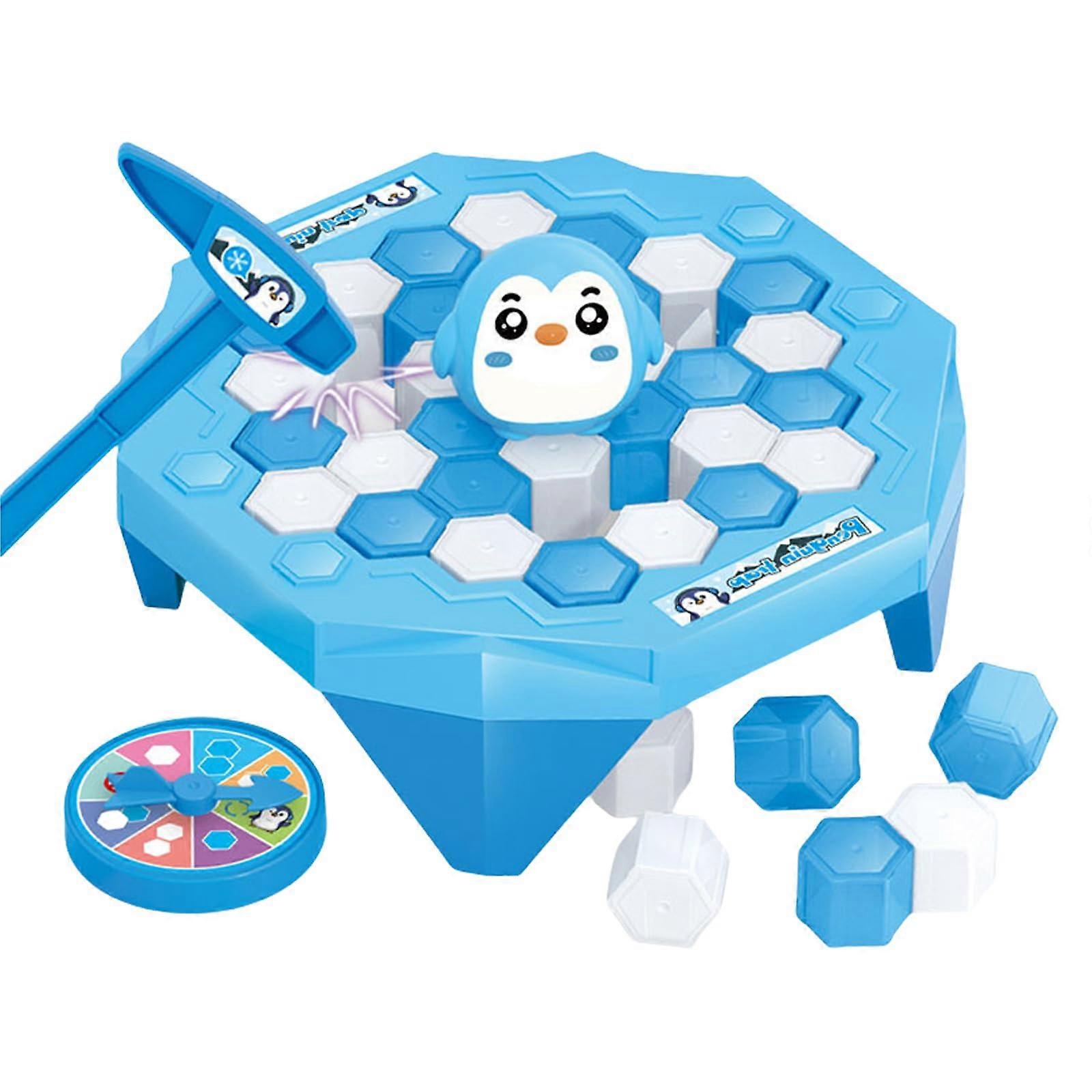 Save Penguin Knock Ice Game Tabletop Puzzle Toy with Hammers Rescue Penguins Table Game Educational Toy Blue