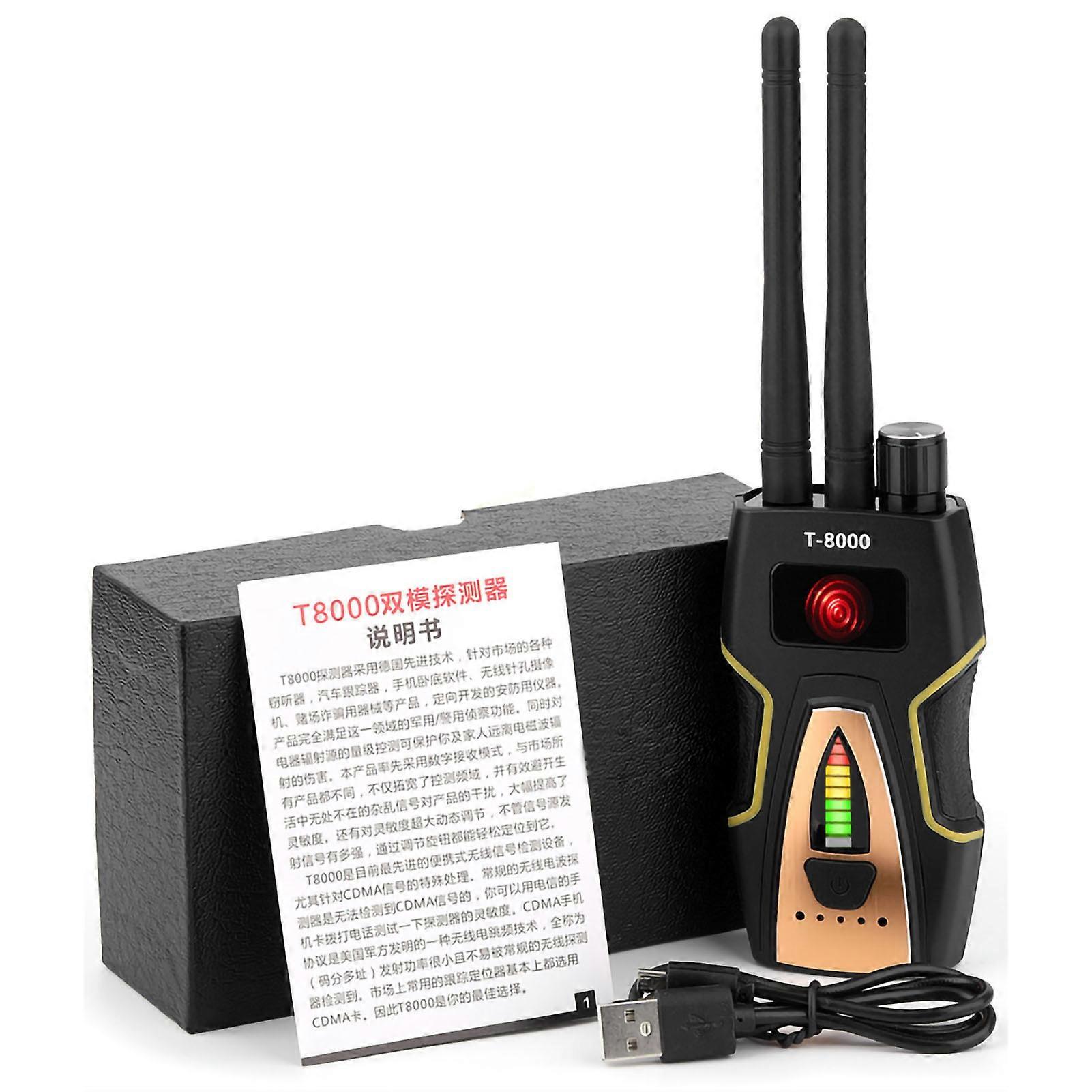 T‑8000 Wireless Signal Detector Anti Eavesdropping Detection Device Camera Finder Scanner