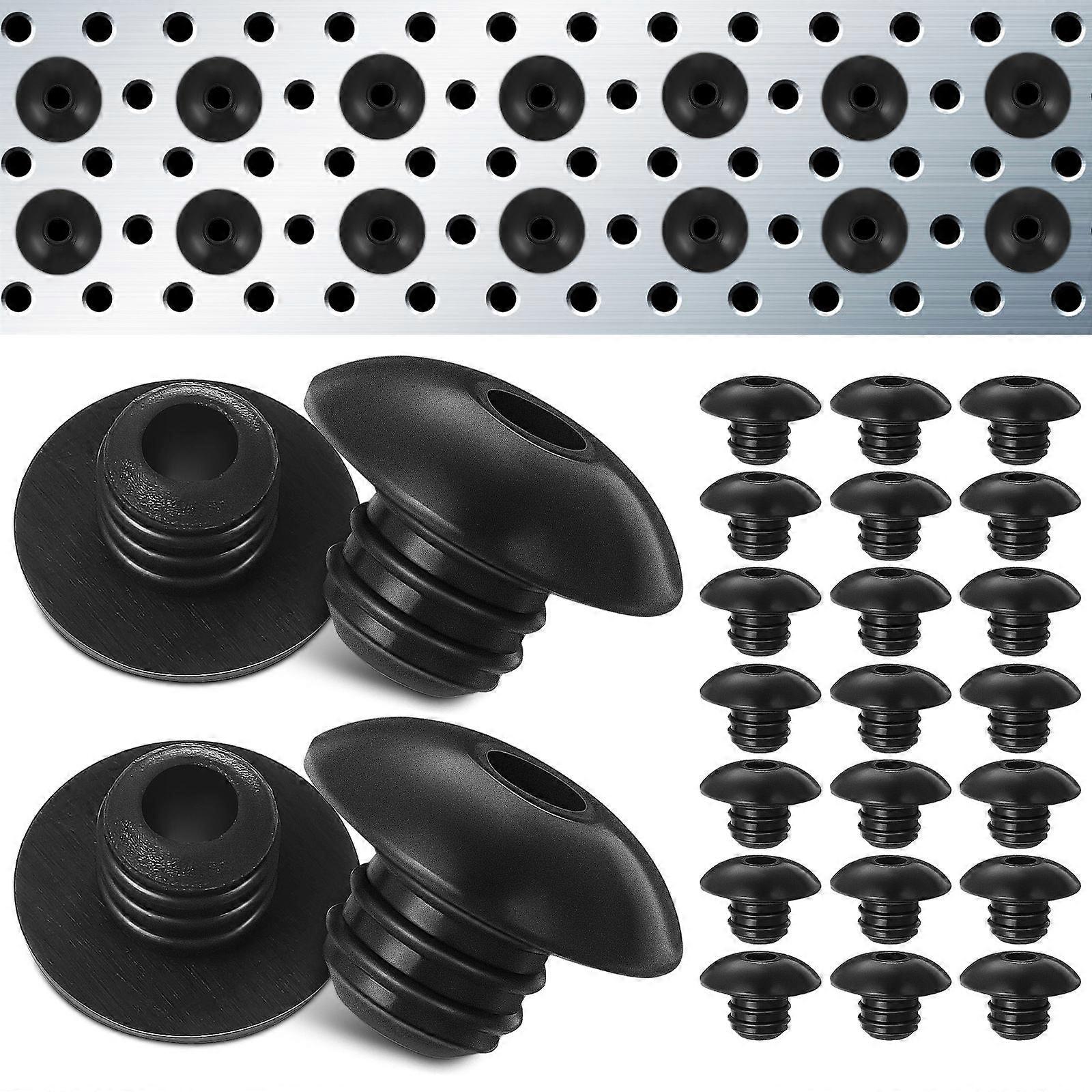 120pcs Pegboard Hook Stoppers with Threaded Design Wall Plugs for Pegboard Organizers Easy Installation Rubber Accessories for Bottles Jars Pipes