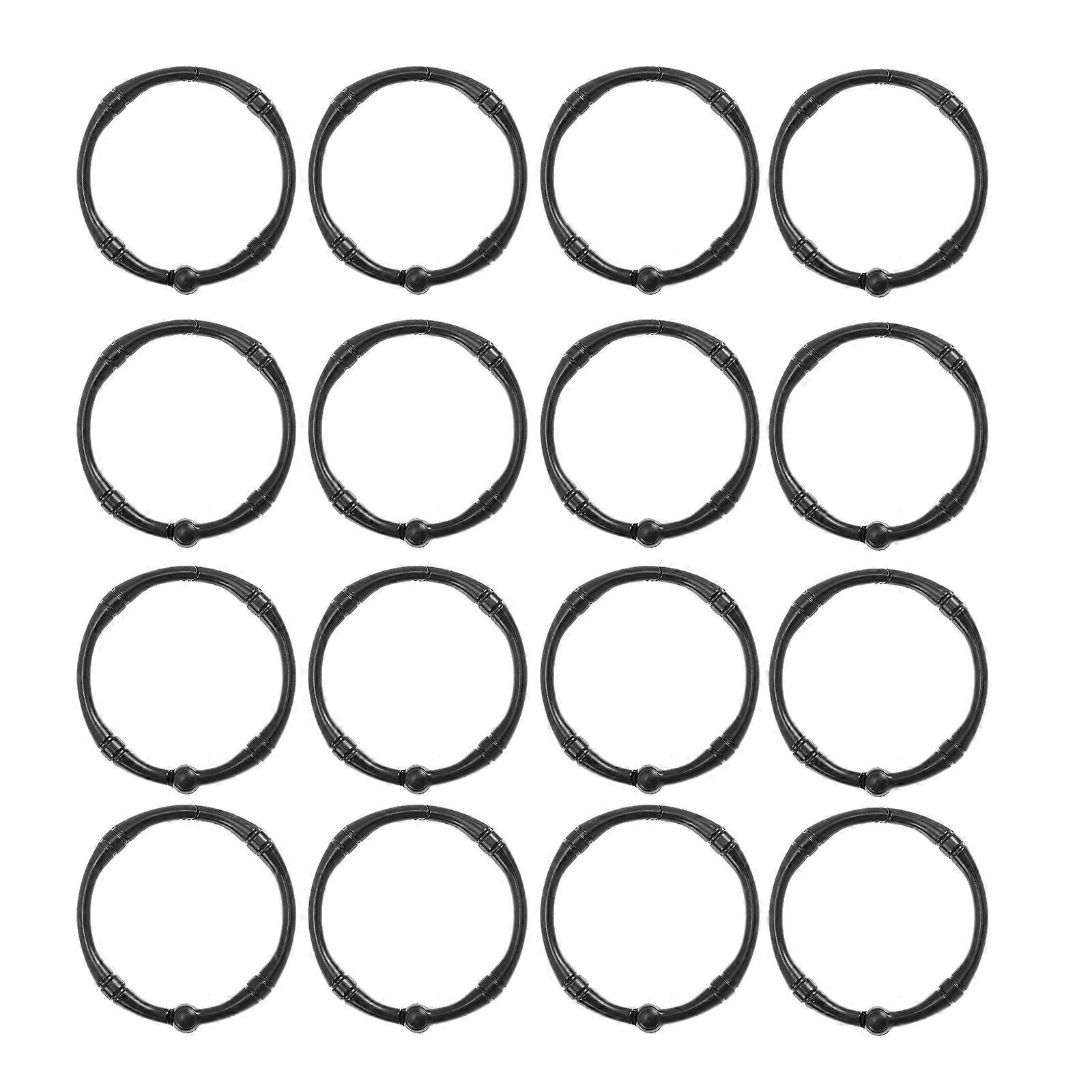 Smooth Sliding Shower Hooks Rustproof Metal Decorative Easy Installation 12Pcs Black Circular For Homeowners