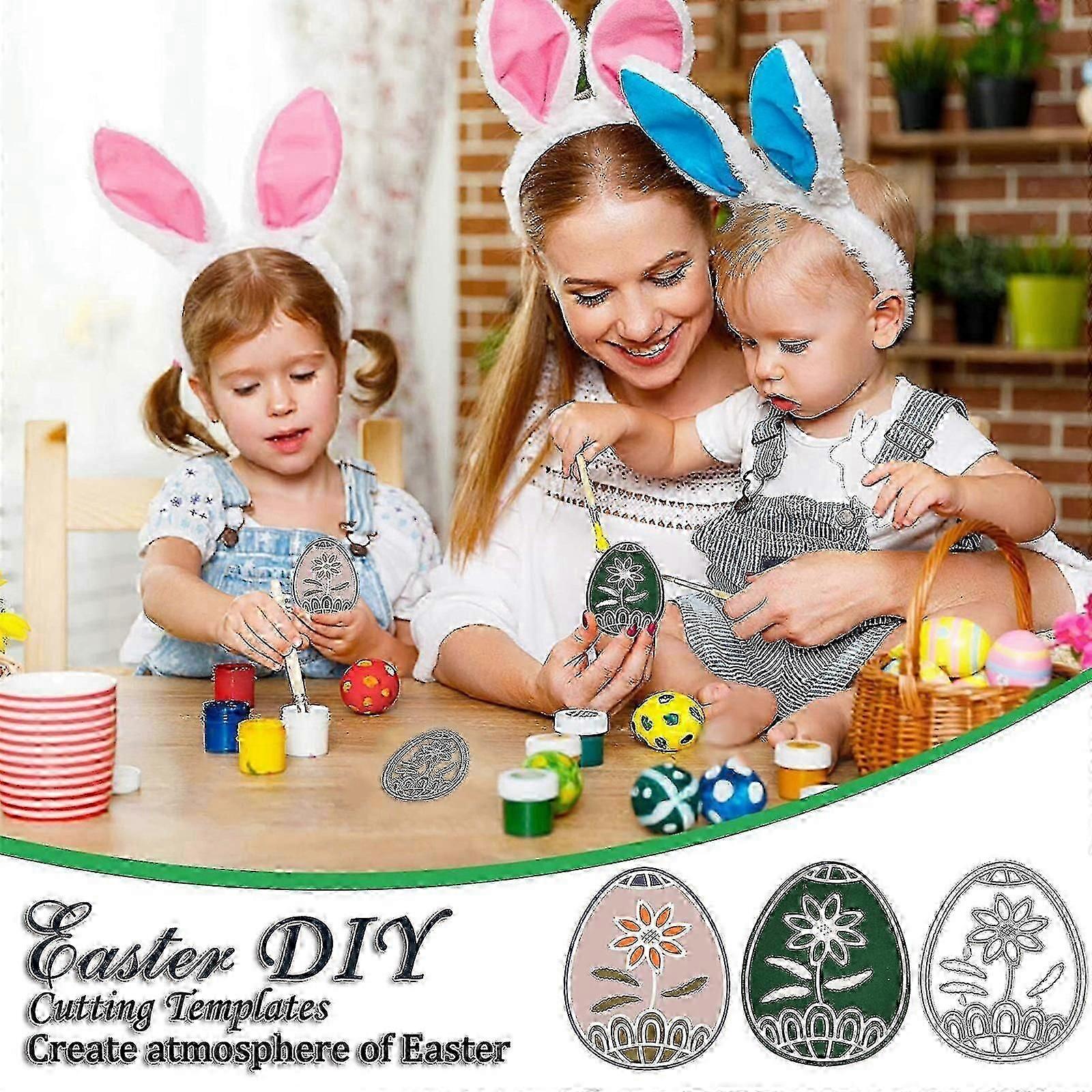2025 Latest Model Easter Eggs Rabbit Metal Cutting Dies Bunny Stencil Template