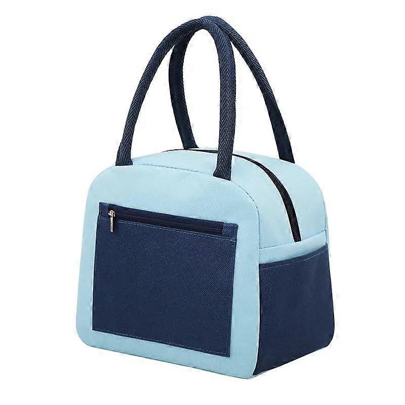 Portable Lunch Bento Bag, Reusable Insulated Lunch Box for Office, Travel, Blue, Compact Size, Durable Material