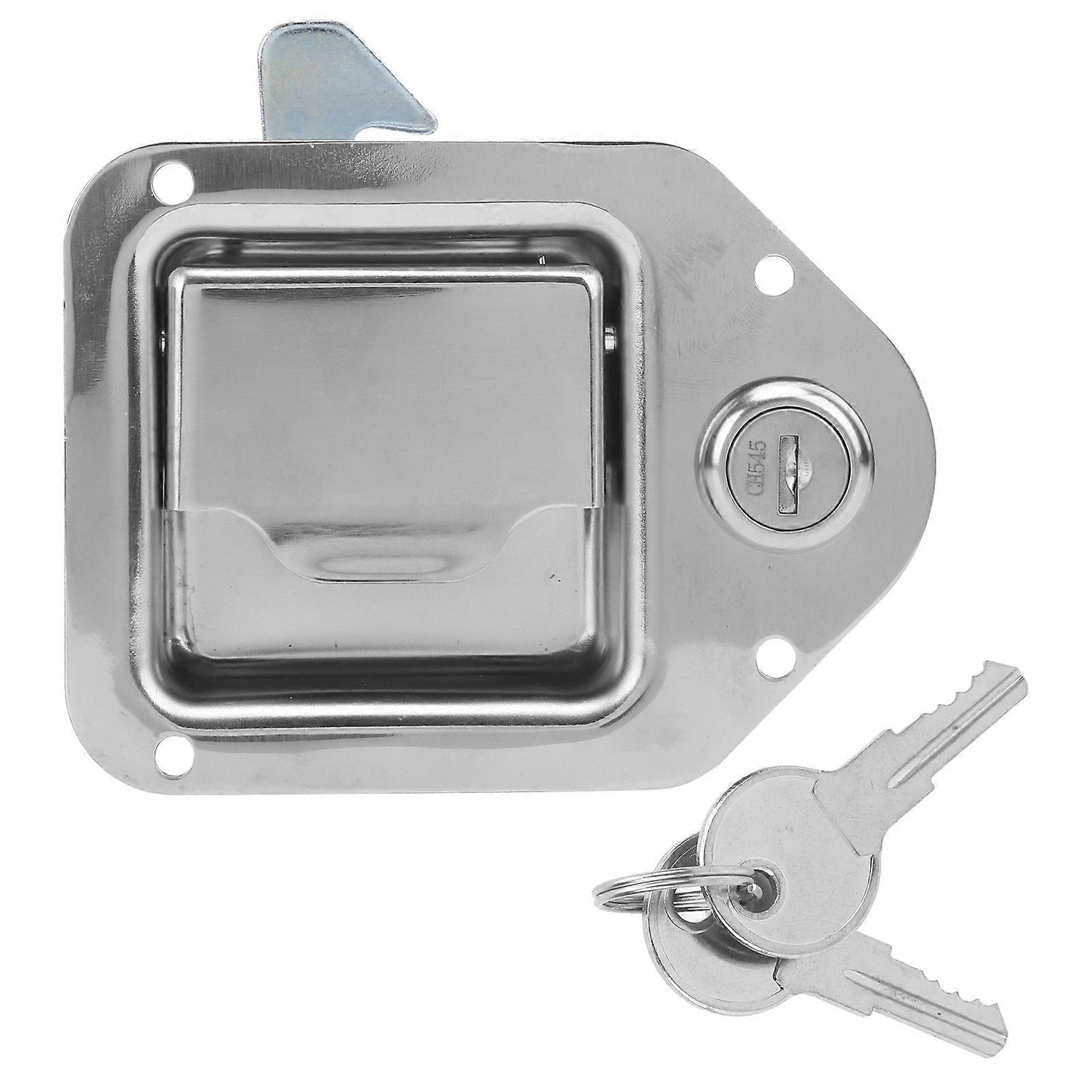 Car Door Lock T Shape Stainless Steel with 2 Keys Replacement for Metal Power Distribution Cabinet Toolbox