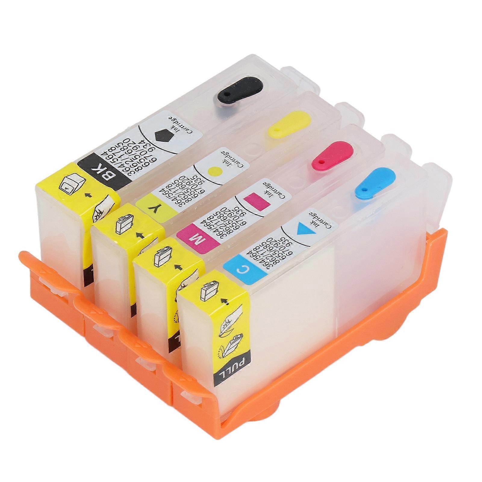 4PCS Ink Cartridge Permanent Chip Smooth Output Large Capacity 4 Colors Replacement for Printer for HP 364