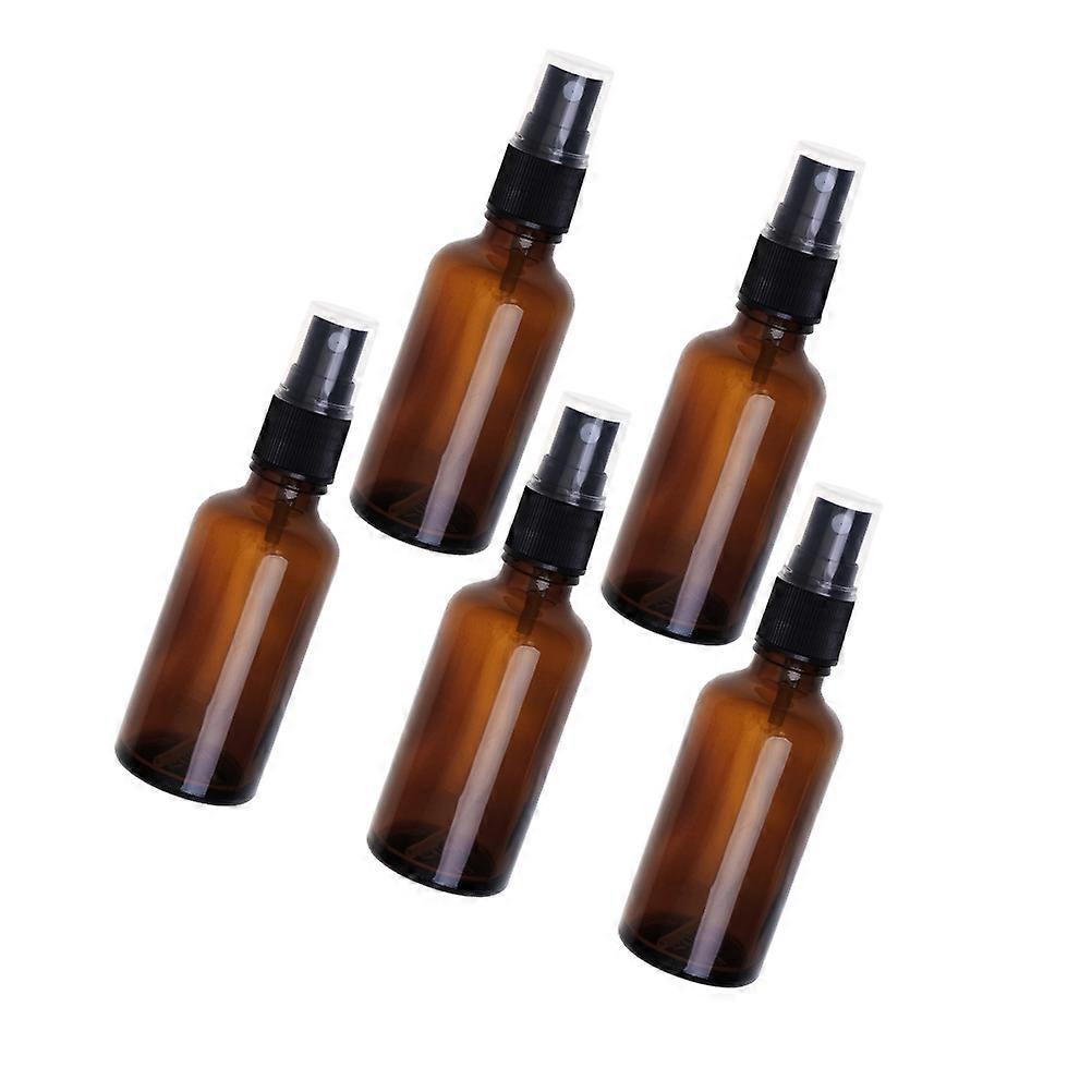 Spray Bottles For Travel Durable Glass 5Pcs 50ml Brown Color Portable And
