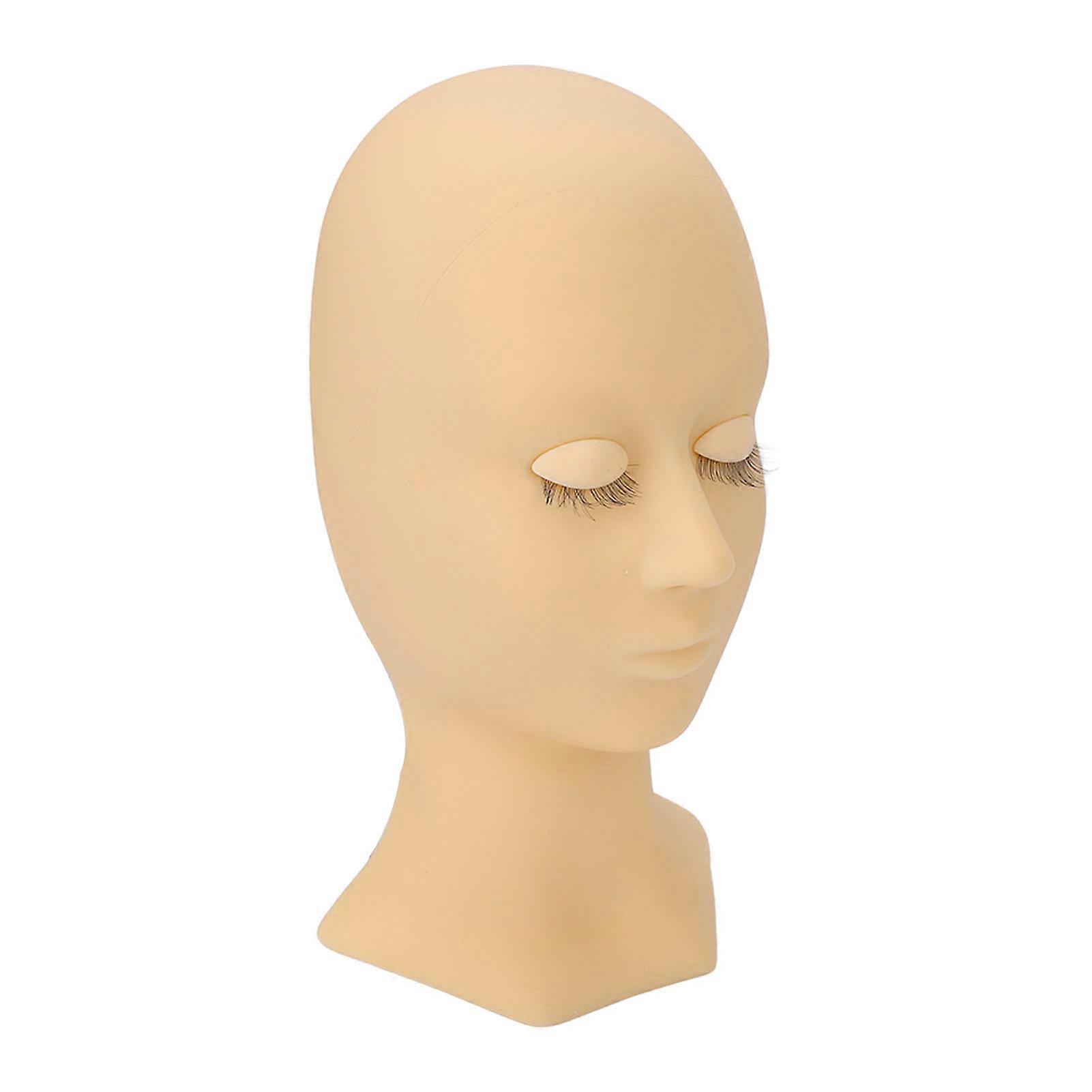 Eyelash Mannequin Head High Simulation Elastic Washable Soft Silicone Makeup Practice Mannequin Head Single Eyelid Complexion